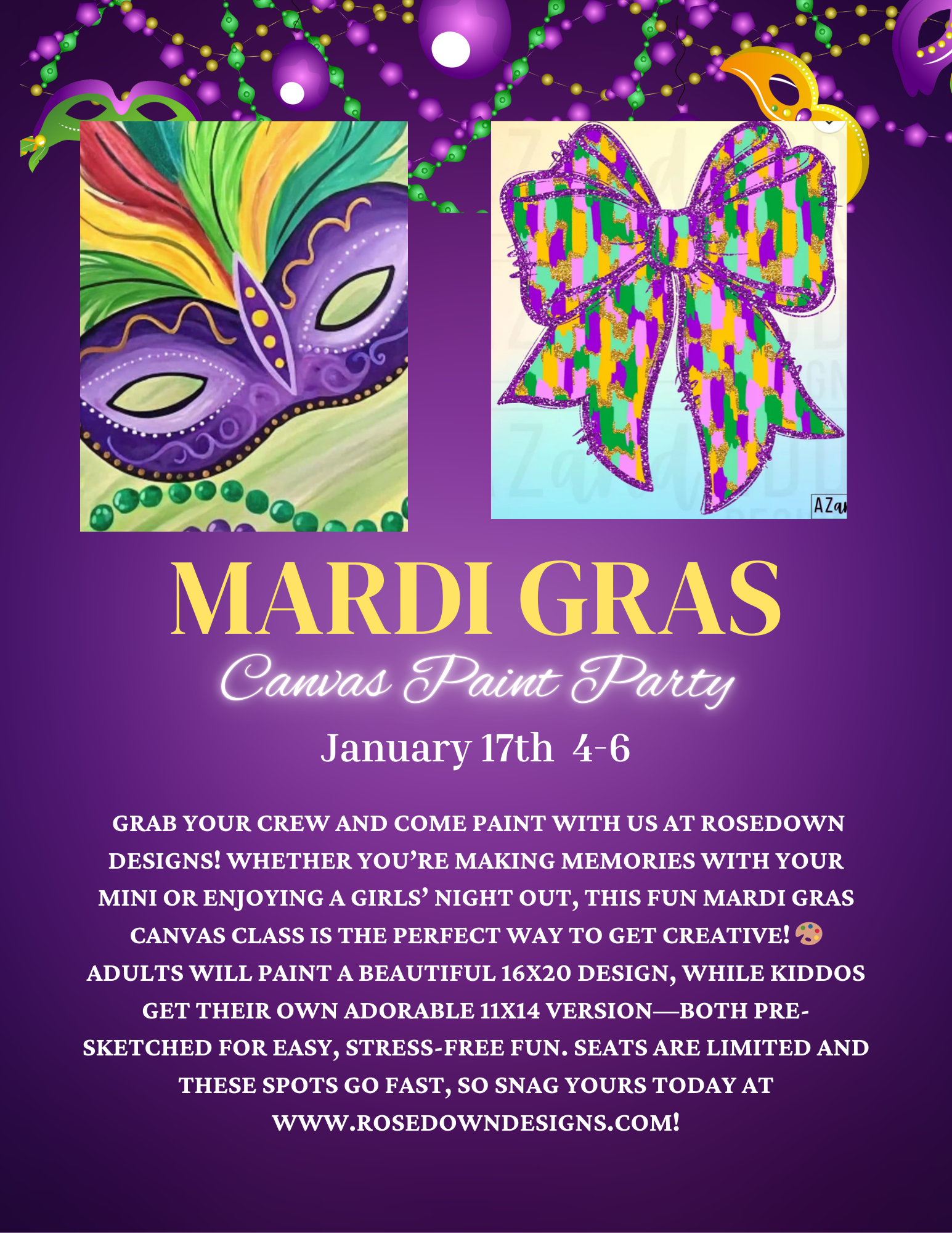 Mardi Gras Canvas Class