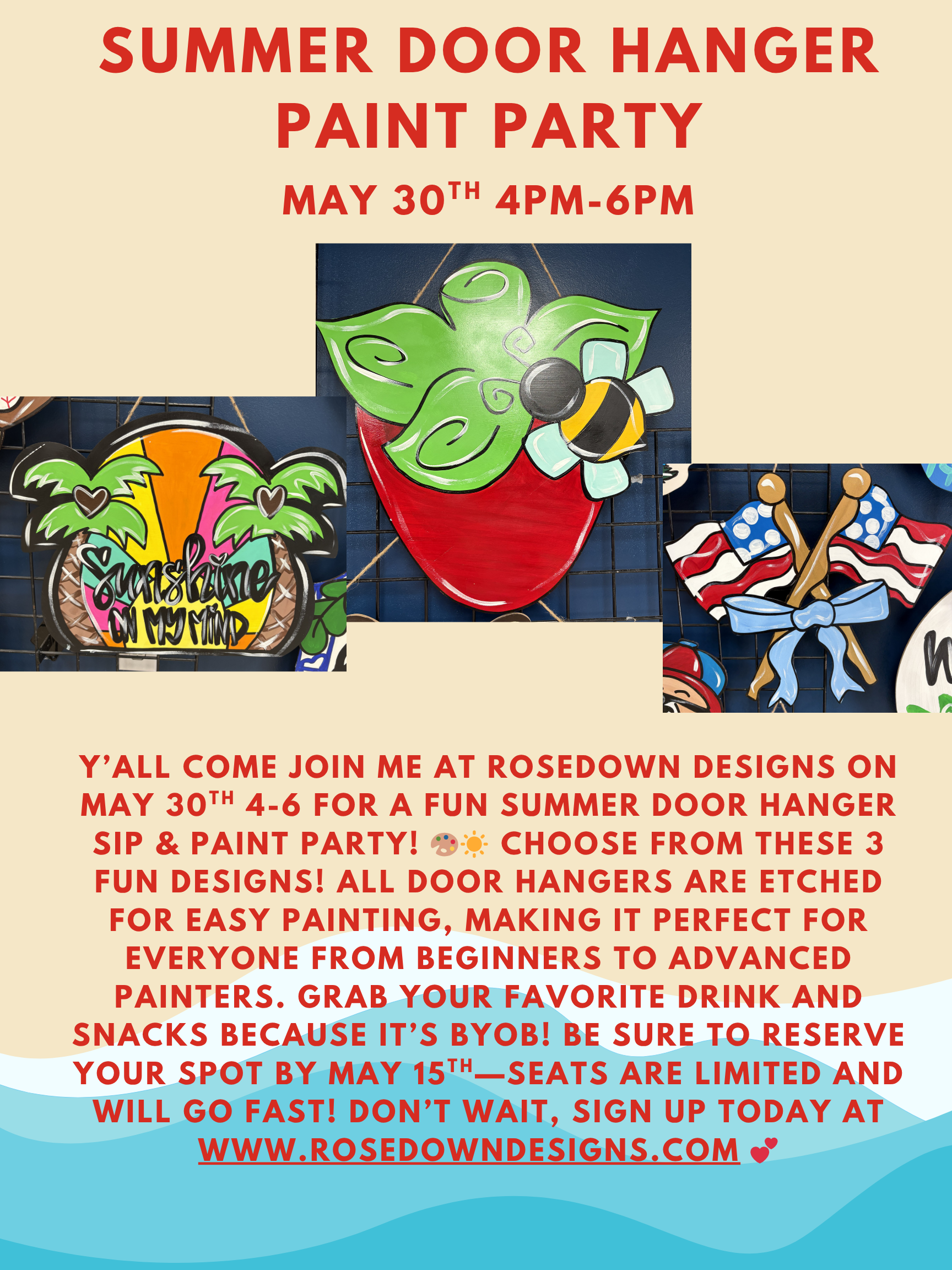 Summer Door Hanger Paint Party