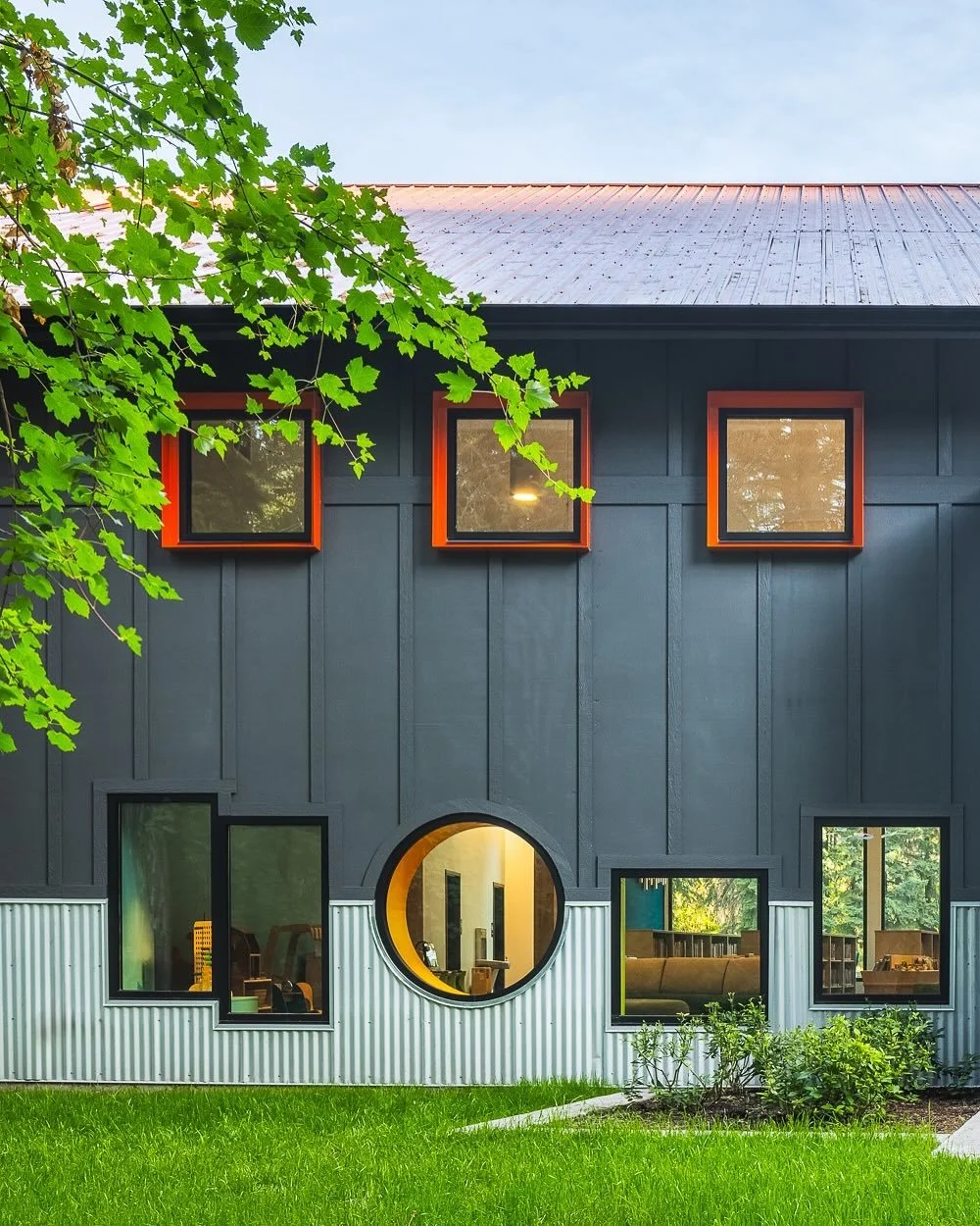 The @imagineiflibraries Big Fork Library for @cushingterrell. Big Fork, MT #workplacedesign #interiorsphotographer #montana #librarylife #montanaarchitecture