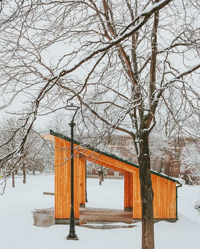 New outdoor structure on the University of Montana campus by @paradigm3_architecture.