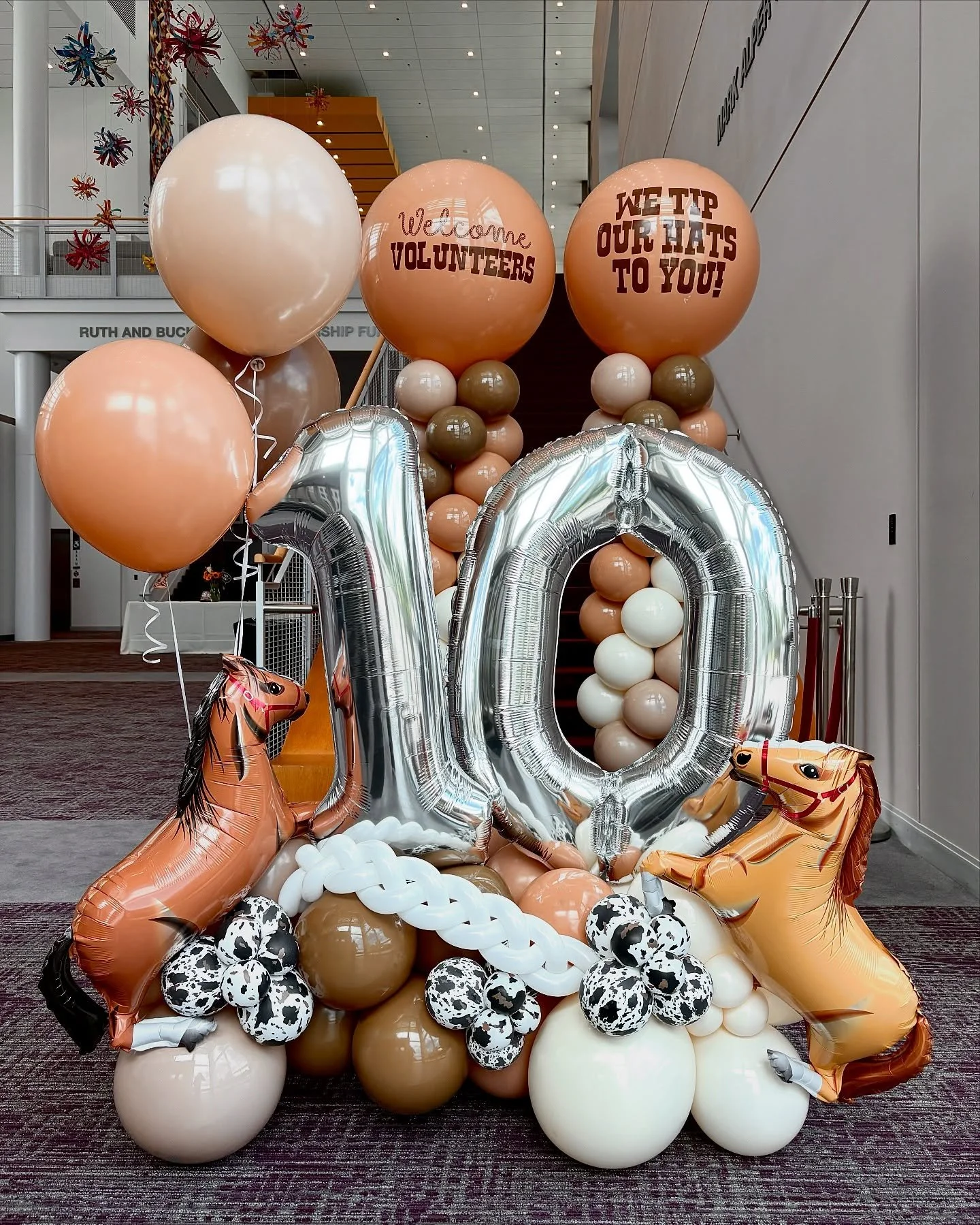 We tip our hats to the amazing Wilson Center volunteers &mdash; Western style! 🤠

Themed Marquee Stack $125
Classic Columns with Decal $150

#westernballoons #ballooncolumns #marqueestack #marqueeballoons #cfccwilsoncenter #wilsoncenter #wilmingtonb