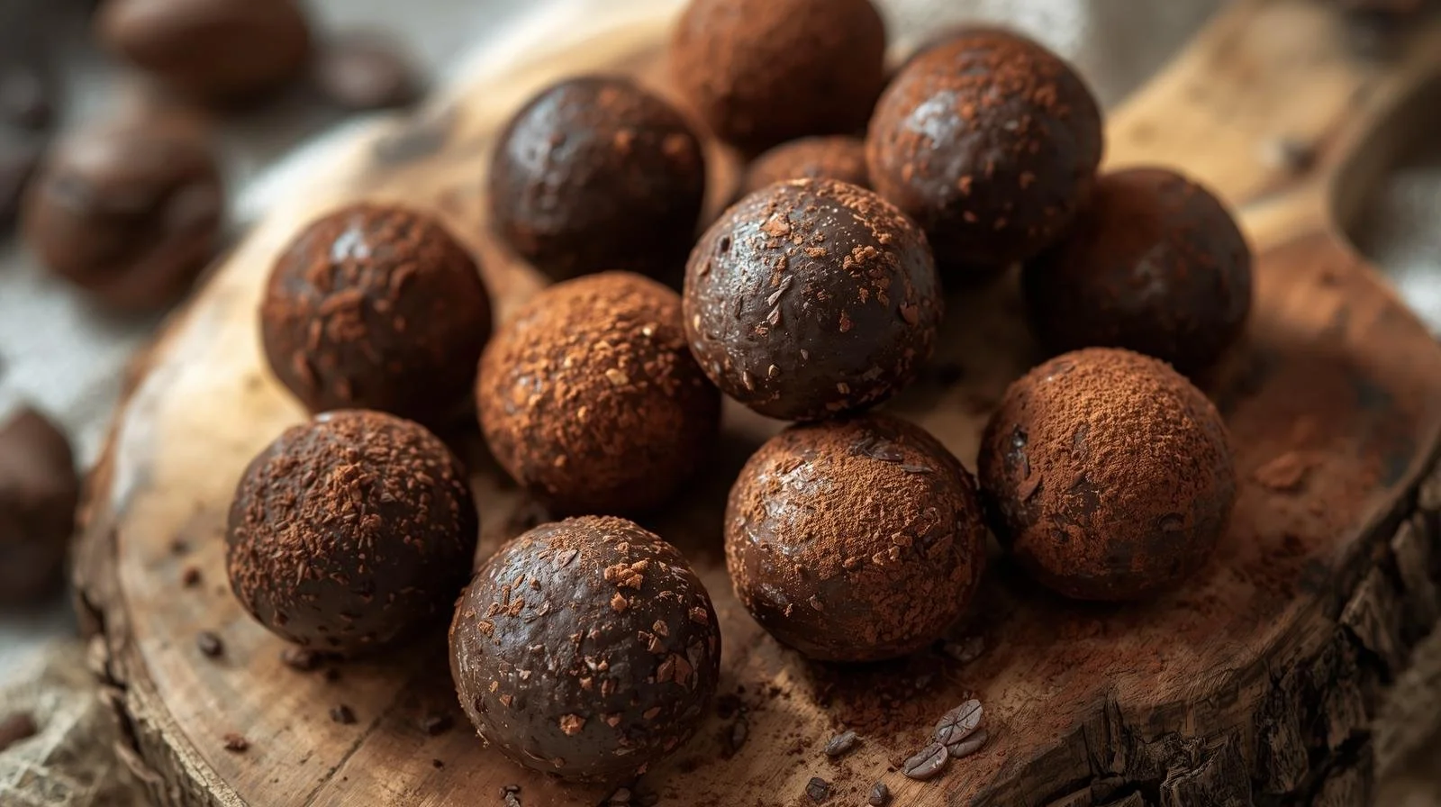 High Carb Chocolate Energy Balls (No cook-12 balls)