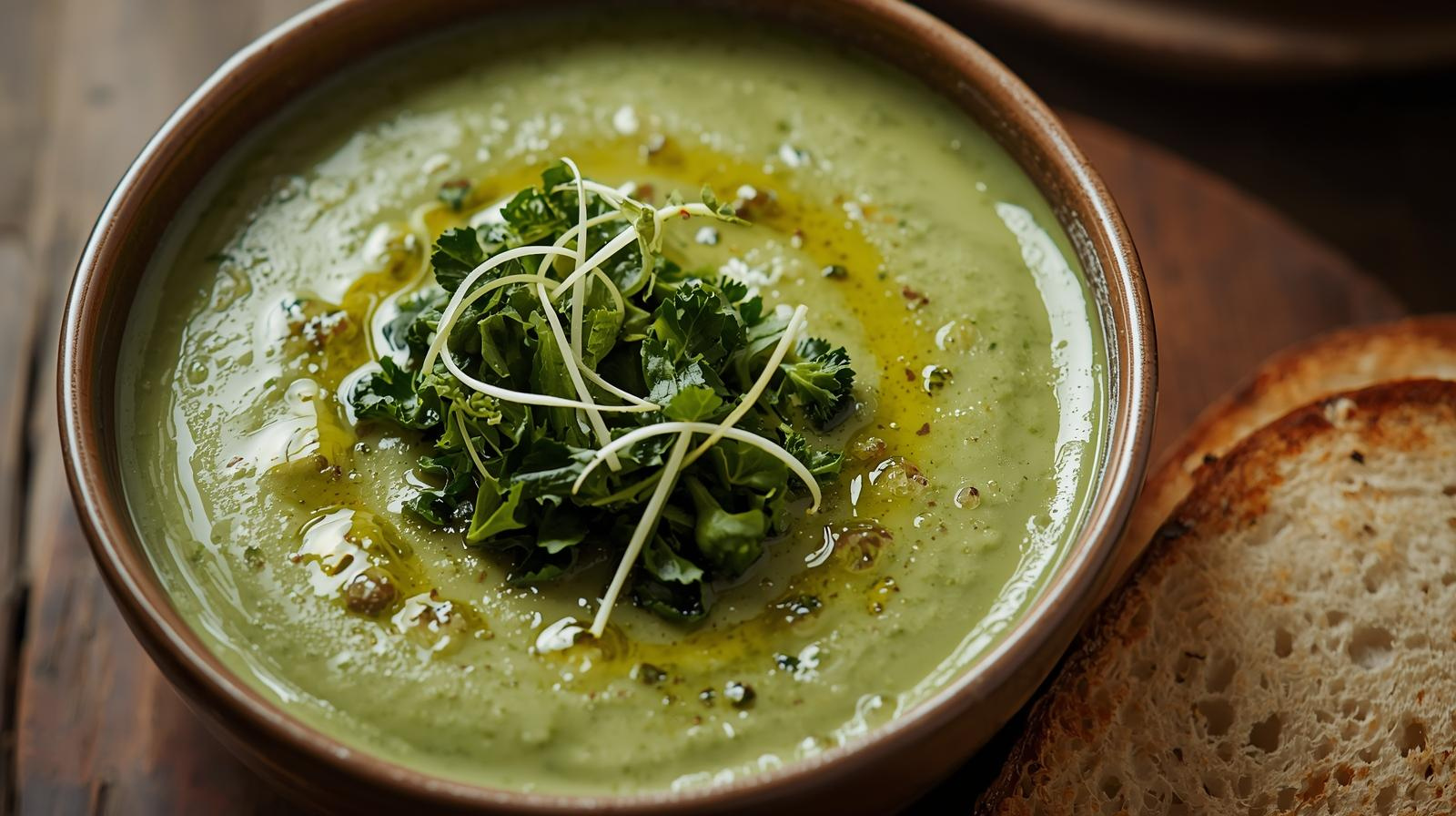 Winter green vegetable &amp; butter bean soup