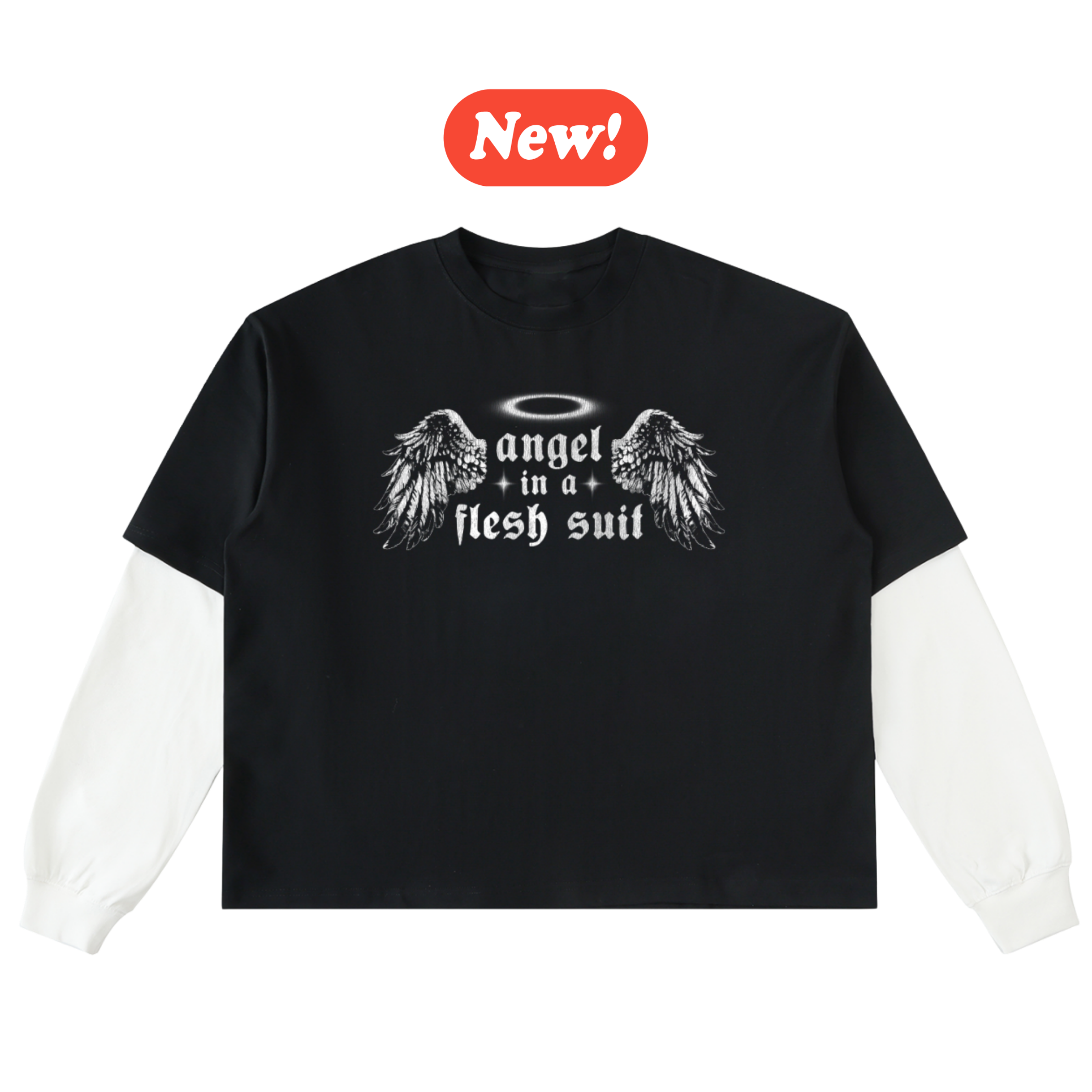 'Angel' Layered Cotton T-Shirt