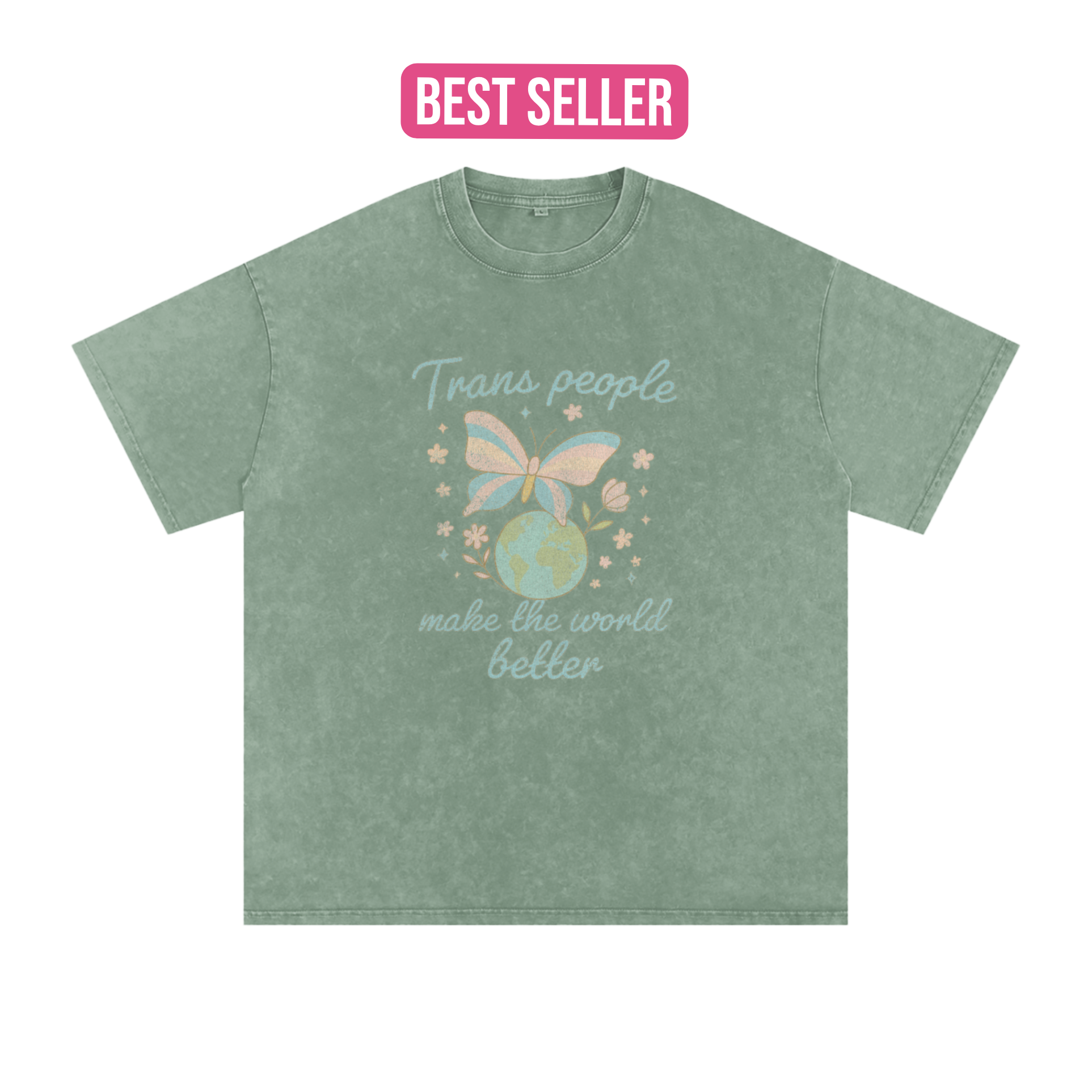 Elle's Snow Washed Oversized Cotton T-Shirt