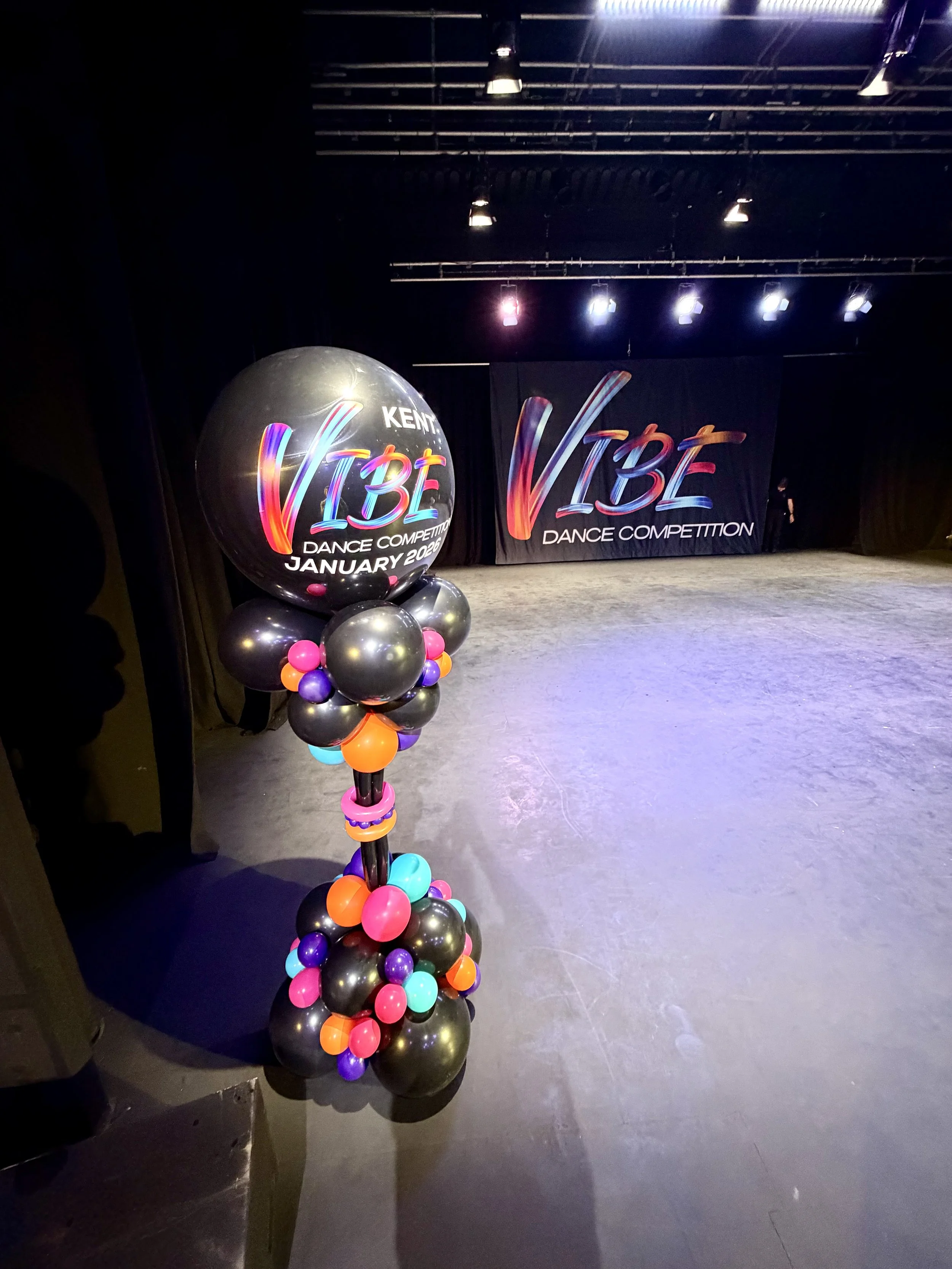 balloon column for a dance competition in Sevenoaks