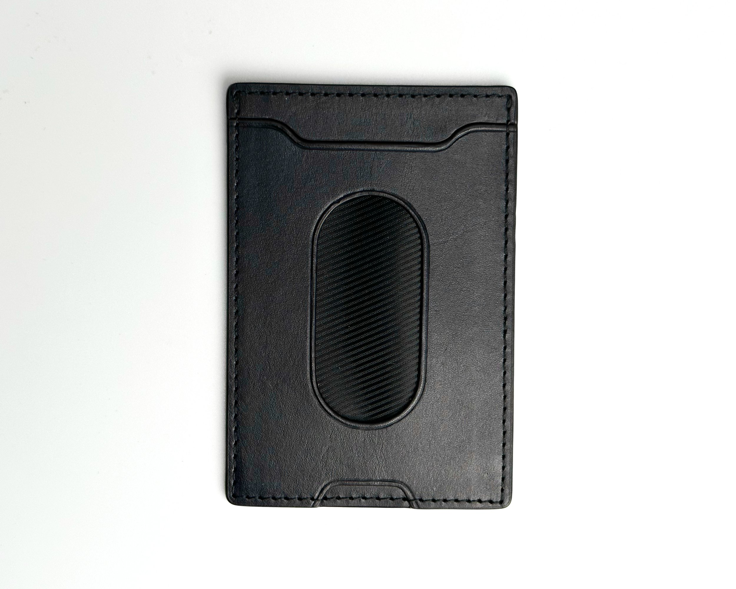 moss black slim wallet