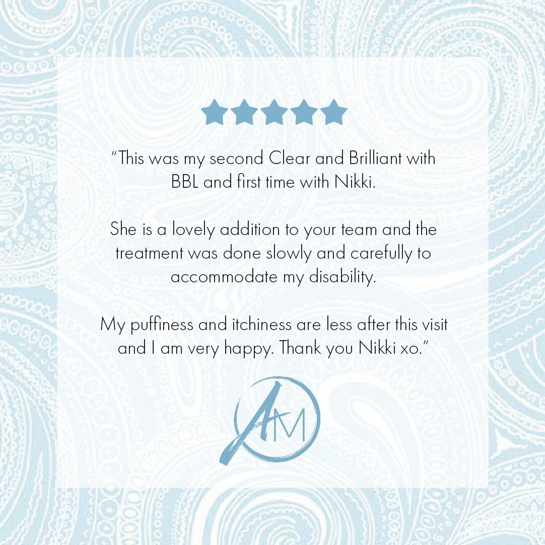 A lovely review for our medical aesthetician/laser technician, Nikki Roberts! 💙✨

Thank you so much to everyone who has taken time out of their day to leave our team a review. We love reading your reviews and kind words about our staff. 🥰