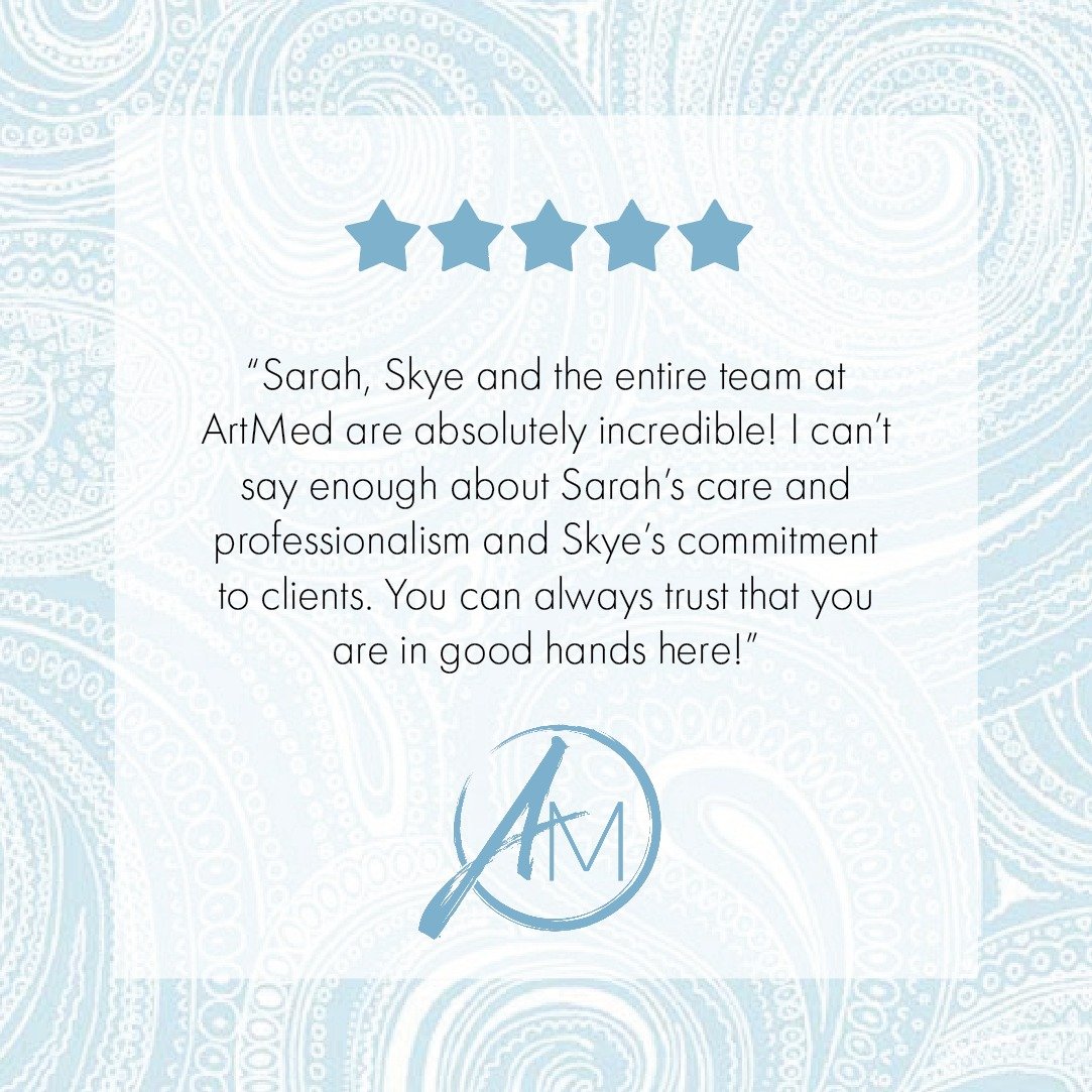 Thank you to everyone who has taken the time to leave us a review and for sharing your personal experiences with our ArtMed team! 🥰

#5Stars #ClientLove #Aesthetics #AestheticMedicine #ArtMed #ArtMedGuelph #ThankYou