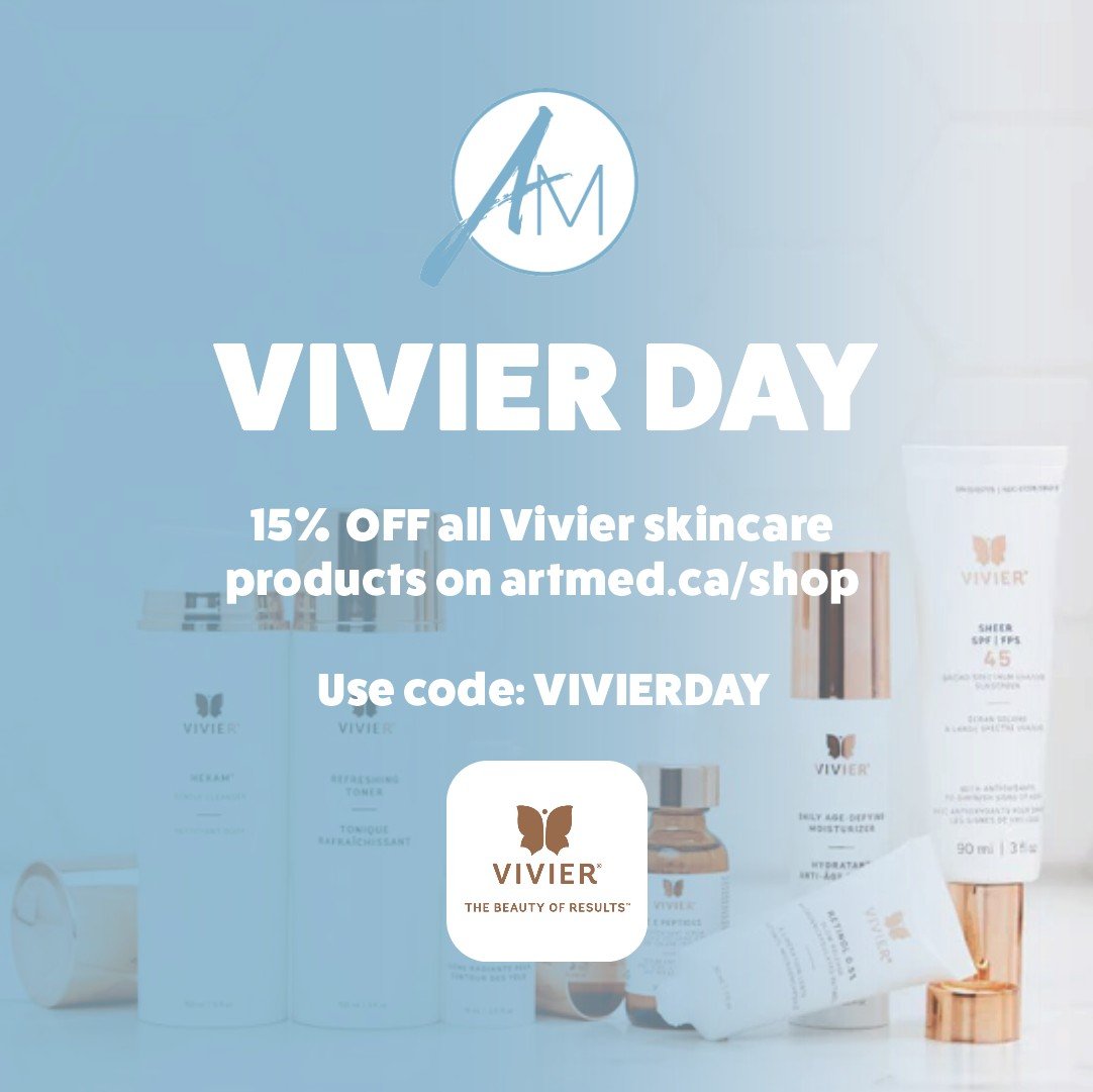 Today is Vivier Day! 💙 Enjoy 15% off all Vivier Skin products. 

All Vivier products are on sale online until midnight tonight. Visit the Vivier section of our online store and USE CODE: VIVIERDAY at checkout. This sale is also available in-clinic u