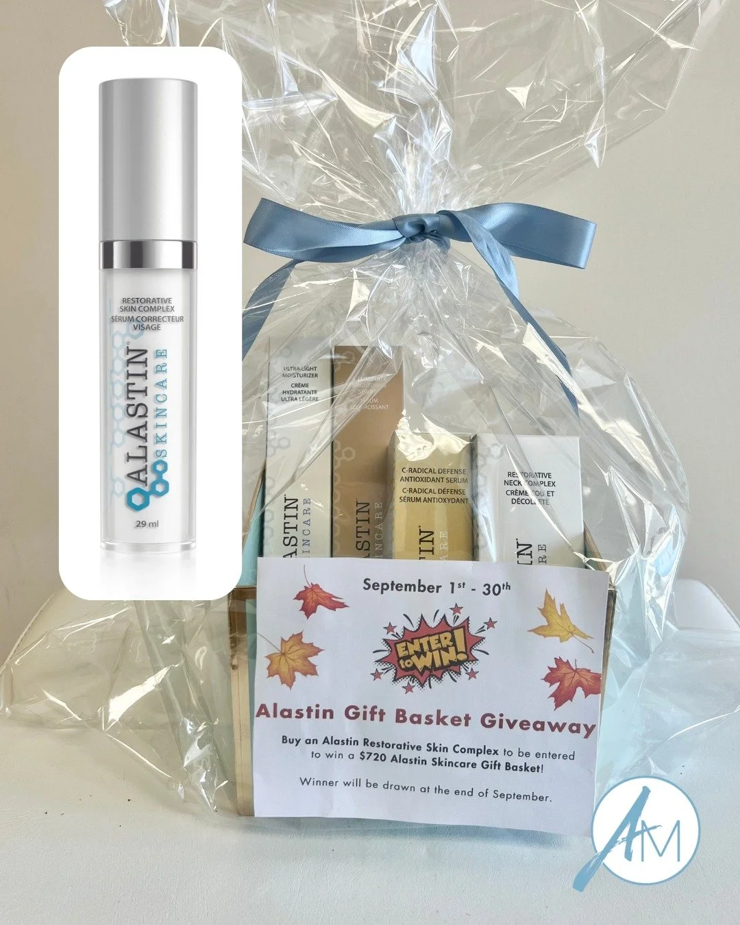Time is running out! Purchase Alastin Restorative Skin Complex by September 30th and be entered to win a $720 Alastin Skincare Gift Basket. 🤩

This luxe prize includes:
✨ Alastin Aluminate
✨ C-Radical
✨ Ultra Light Moisturizer
✨ Restorative Neck Com