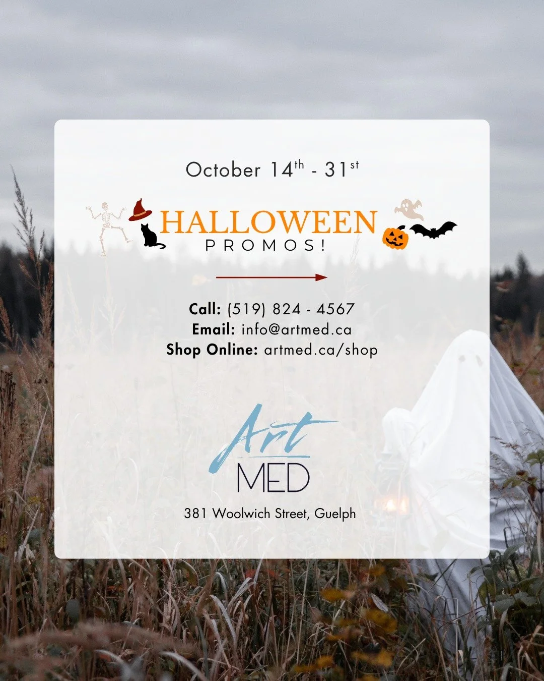 🎃 Our Halloween promotions are here - and they&rsquo;re all treats, no tricks! 🎃

From October 14th to 31st, enjoy limited-time savings on some of our most-loved treatments:

✨ 20% OFF Dermamelan&reg; &ndash; A powerful depigmentation peel that tar