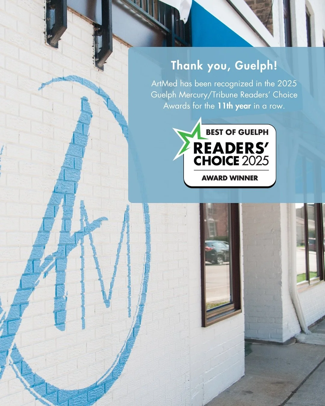 To our incredible clients and community - thank you for your continued trust and support. Because of you, ArtMed has been recognized once again in the 2025 Guelph Mercury/Tribune Readers&rsquo; Choice Awards for the 11th year in a row! 🙌

🏆 Diamond