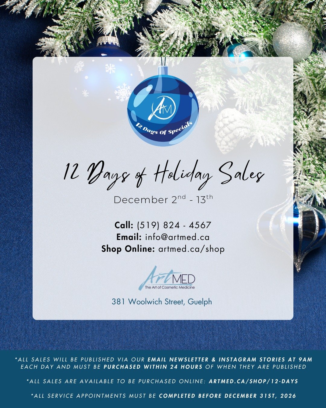 The holiday season is officially here, and so is one of our favourite ArtMed traditions. Our 7th annual 12 Days of Holiday Sales start today (check out our stories to see the daily offer)!

From December 2nd to 13th, you&rsquo;ll receive a brand-new 