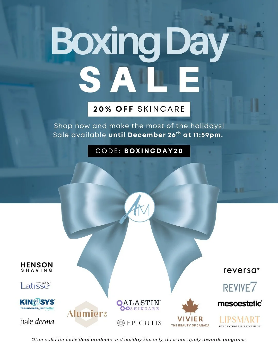Boxing Day is here ✨ 

Enjoy 20% off all skincare brands when you shop online at artmed.ca/shop &mdash; available today only until midnight. 

This offer applies to individual products and holiday kits, making it the perfect time to restock your favo