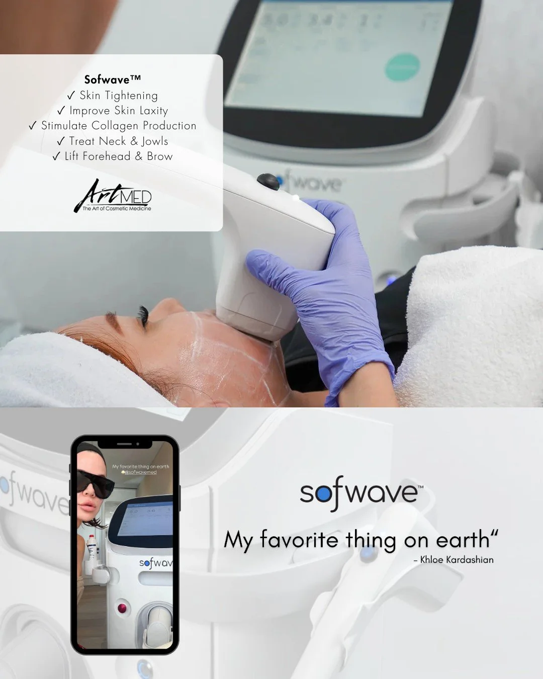 ✨ Why is everyone talking about Sofwave&trade;?

Khlo&eacute; Kardashian recently shared (again!) that Sofwave&trade; is her &ldquo;favourite thing on earth.&rdquo; When someone with access to a wide range of aesthetic treatments continues to choose 