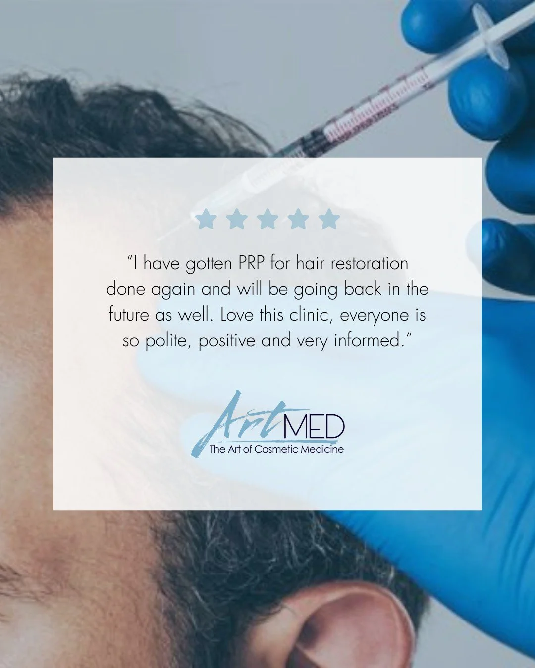 We&rsquo;re so grateful to hear when patients feel confident returning for ongoing care. From advanced hair restoration treatments to a supportive, knowledgeable team, our goal is always to provide a professional, positive, and informed experience at