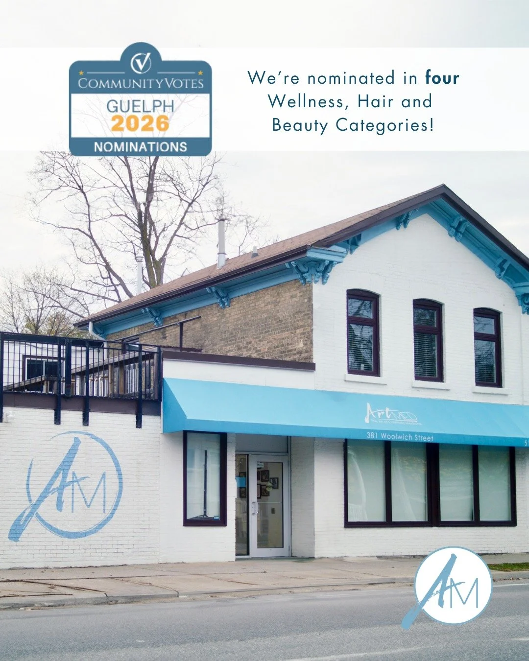 We&rsquo;re NOMINATED! 🙌 
 
We&rsquo;re so honoured to be nominated in FOUR ✨ Guelph Community Votes categories this year... and even more proud to be celebrating 12 years of providing aesthetic medicine to the region. 💙 
 
Your support means every
