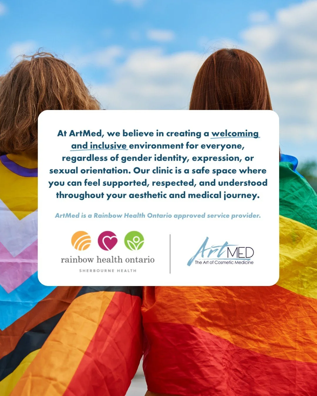 Happy Pride Month from all of us at ArtMed! 🏳️&zwj;🌈

At ArtMed, everyone is welcome. We are proud to be a safe, inclusive, and affirming space where every person is treated with dignity, respect, and compassion. As a Rainbow Health Ontario approve