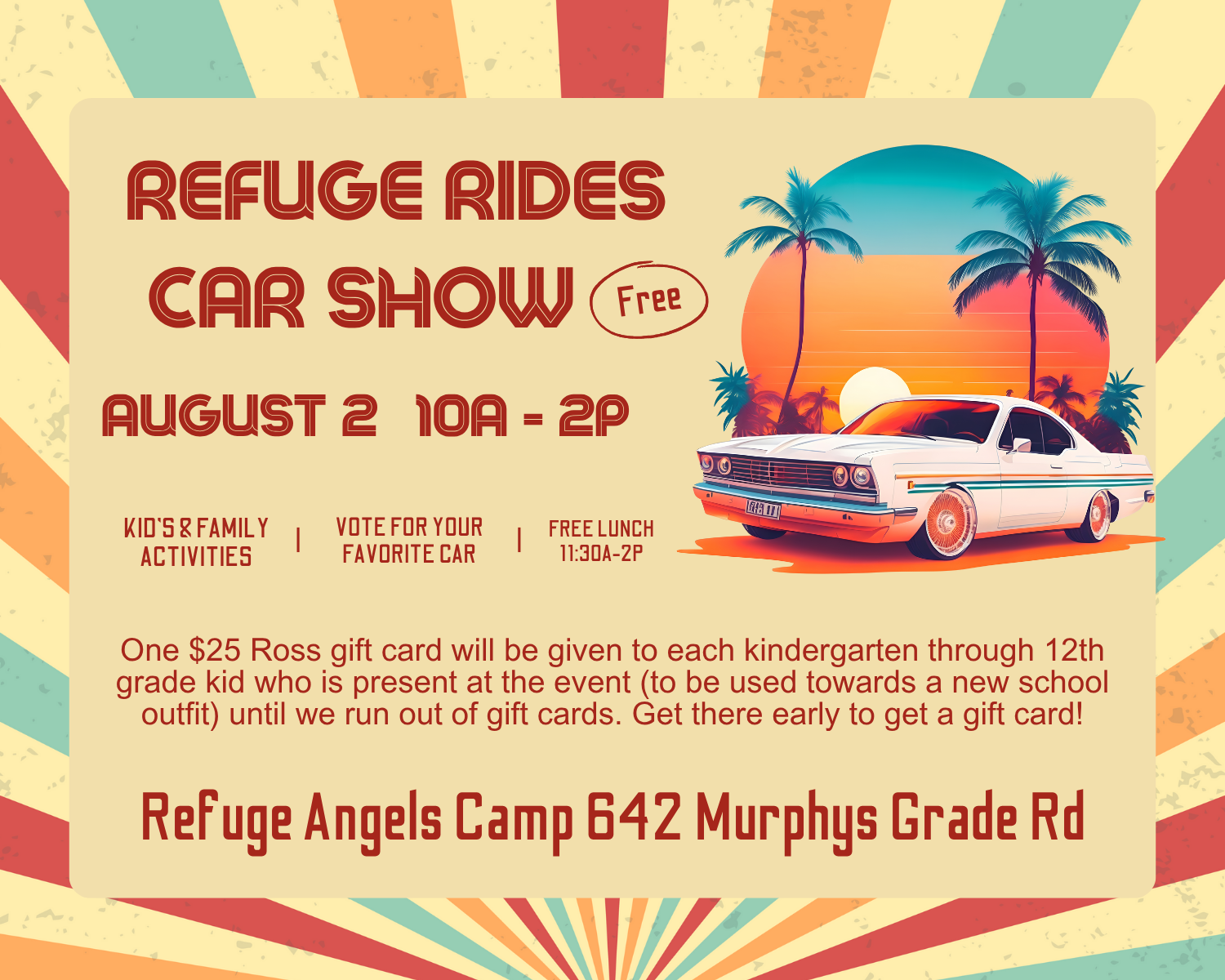 3rd Annual Refuge Ride Car Show