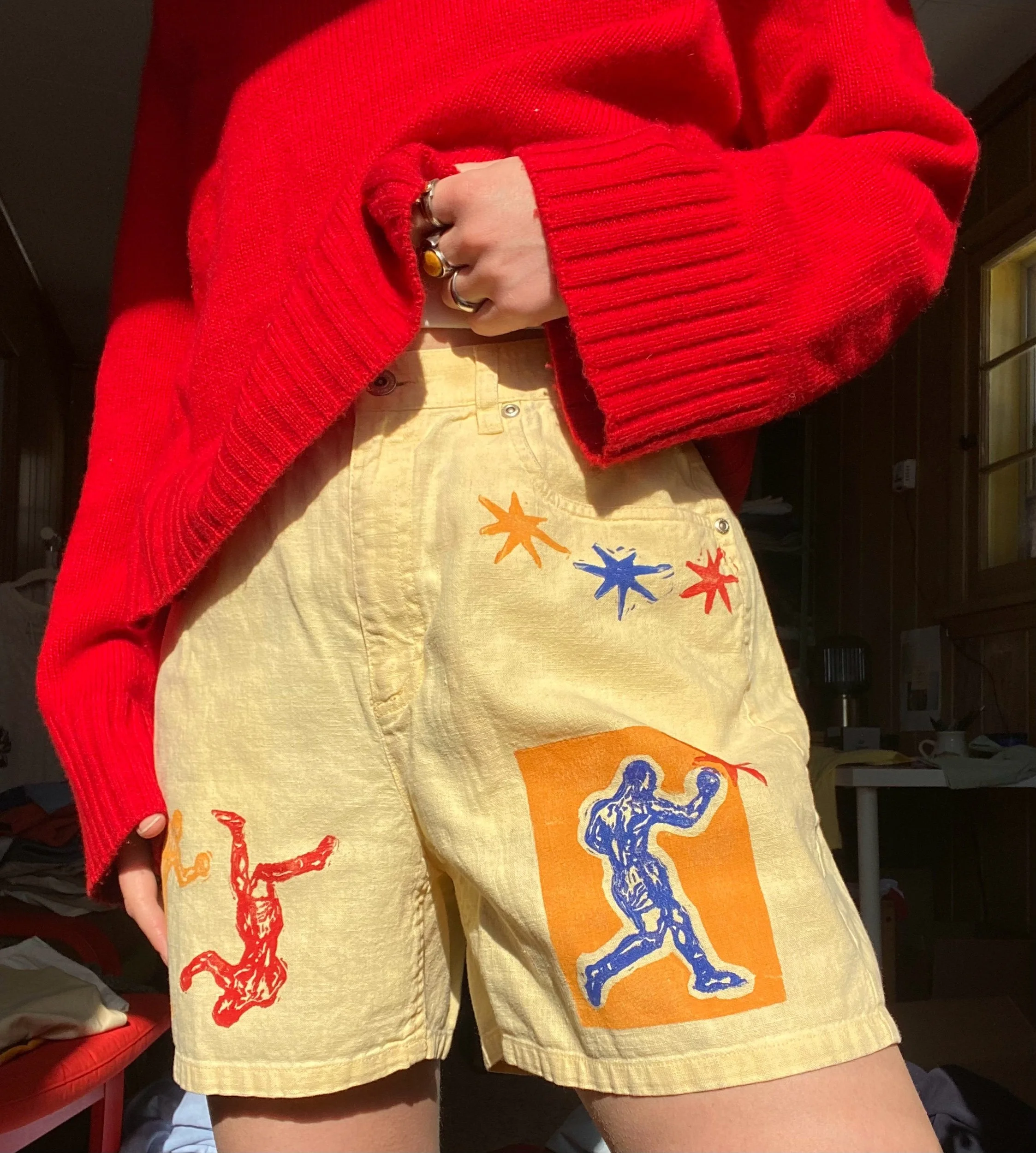 butter yellow shorts