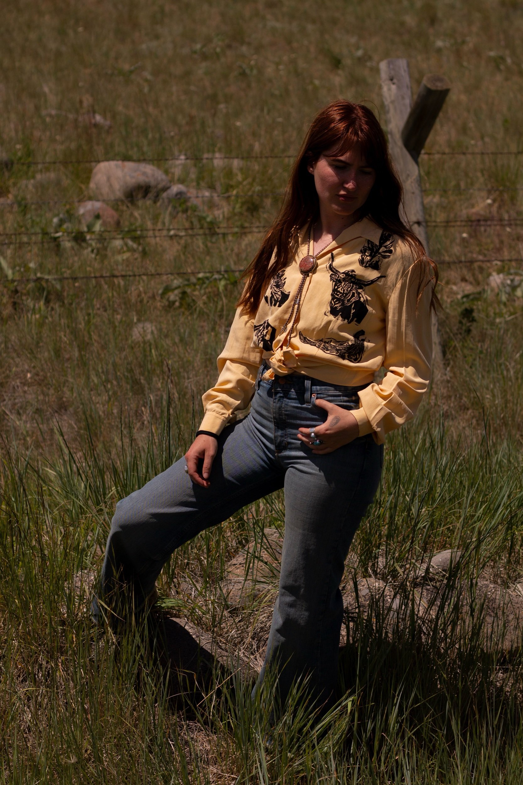 yellow collage blouse