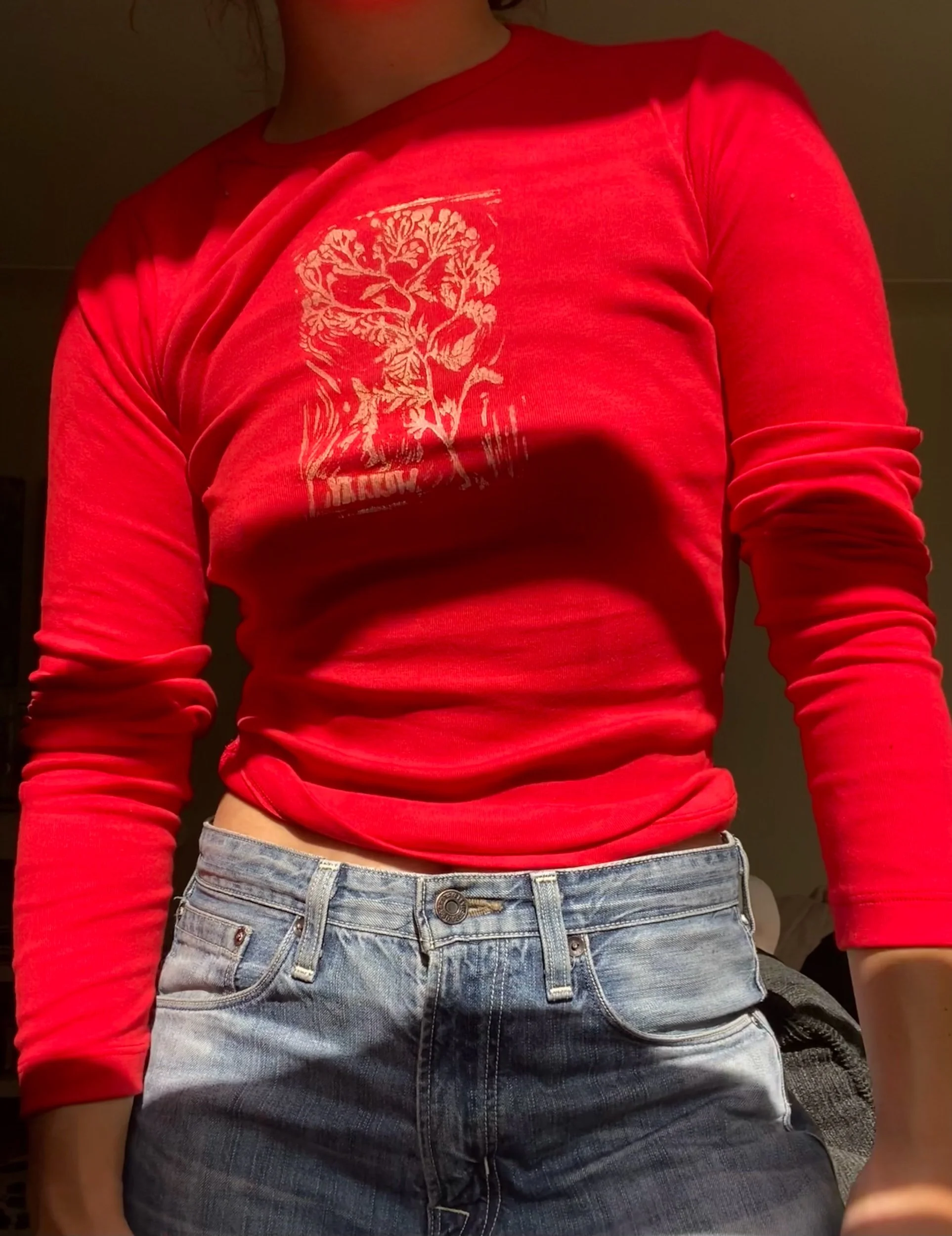 yarrow l/s baby tee in red