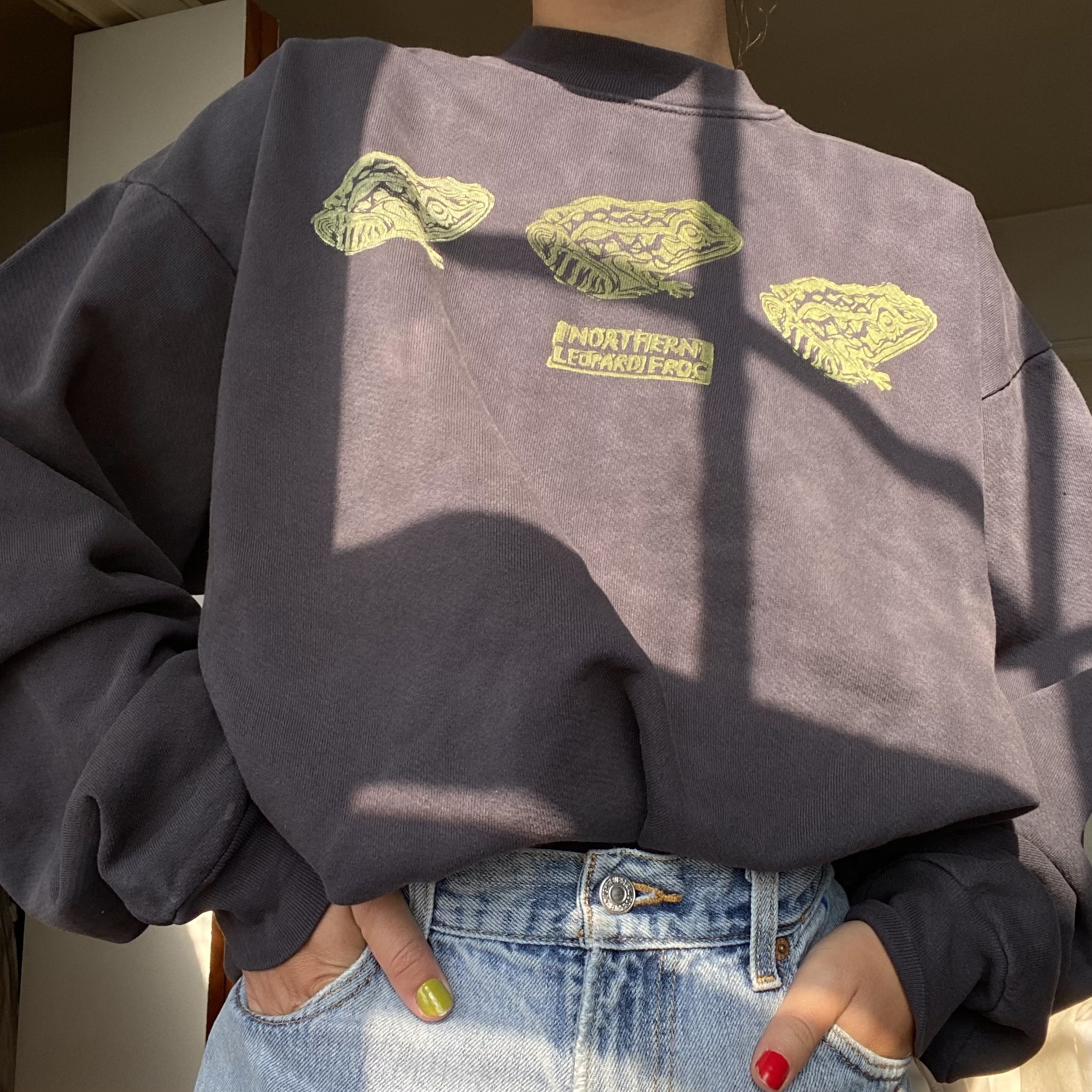 leopard frog crewneck