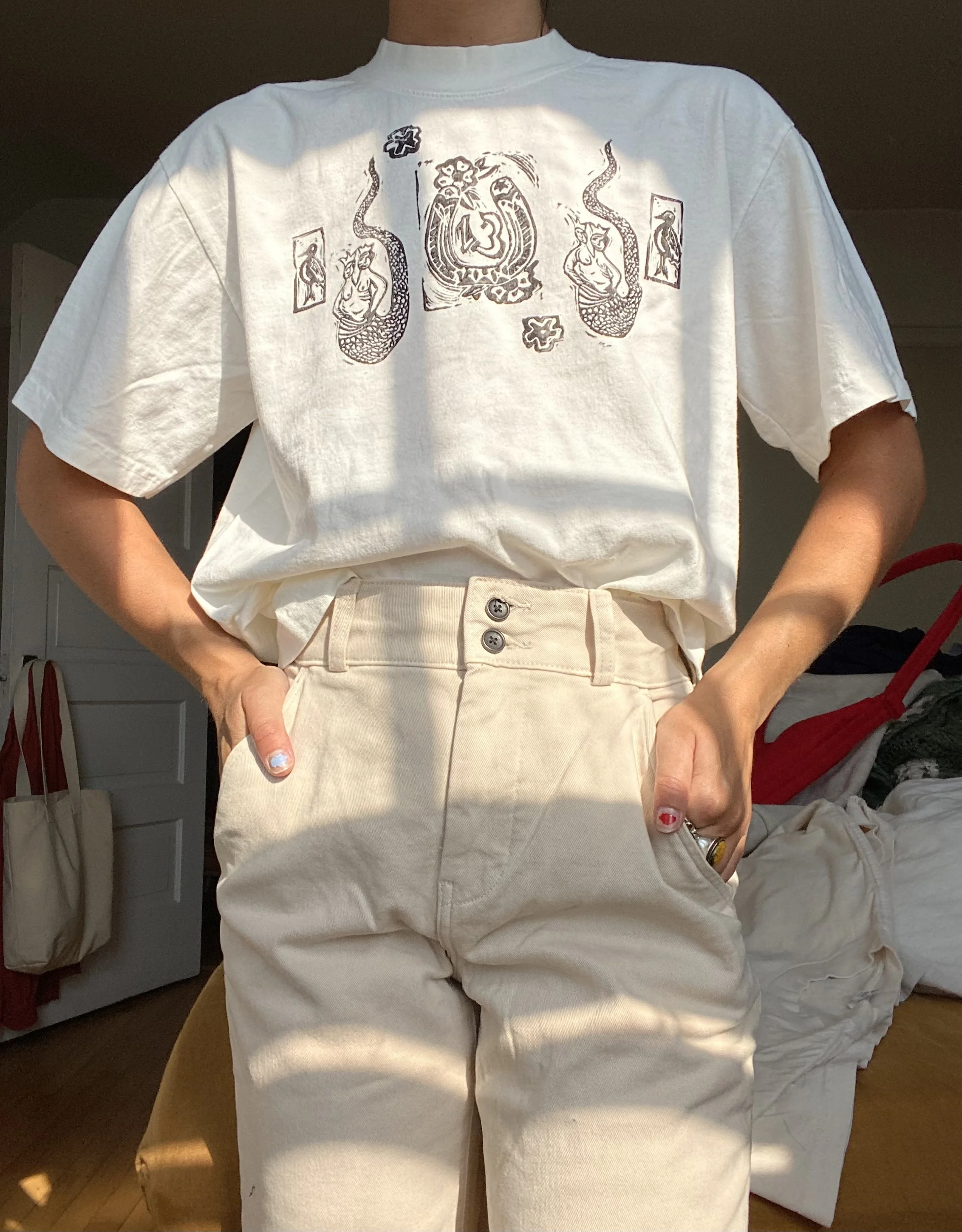 off white mermaid tee