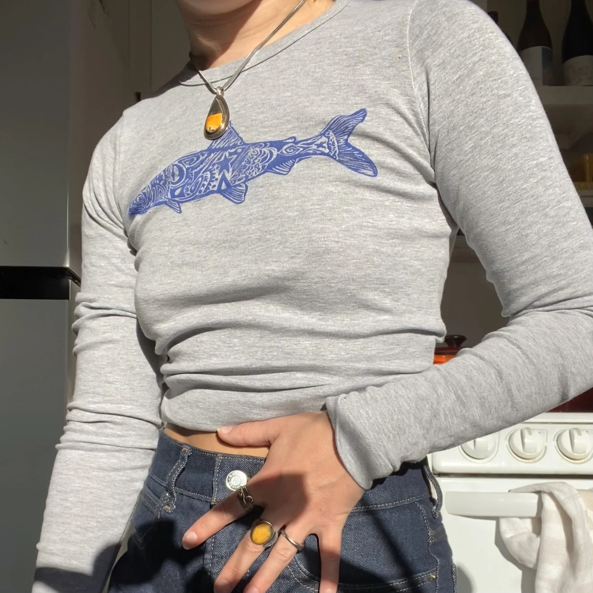 herring long sleeve baby tee