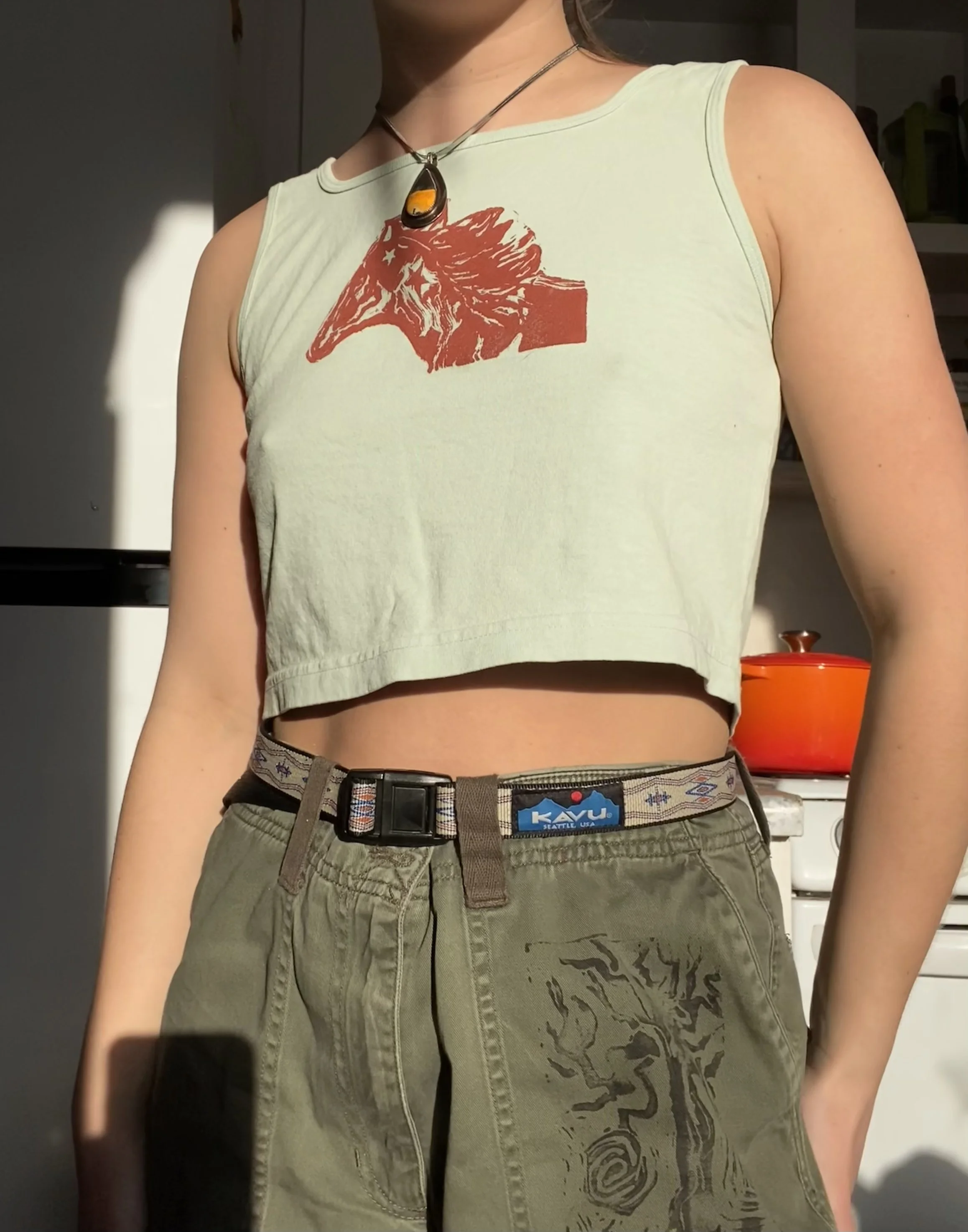 horse square neck tank