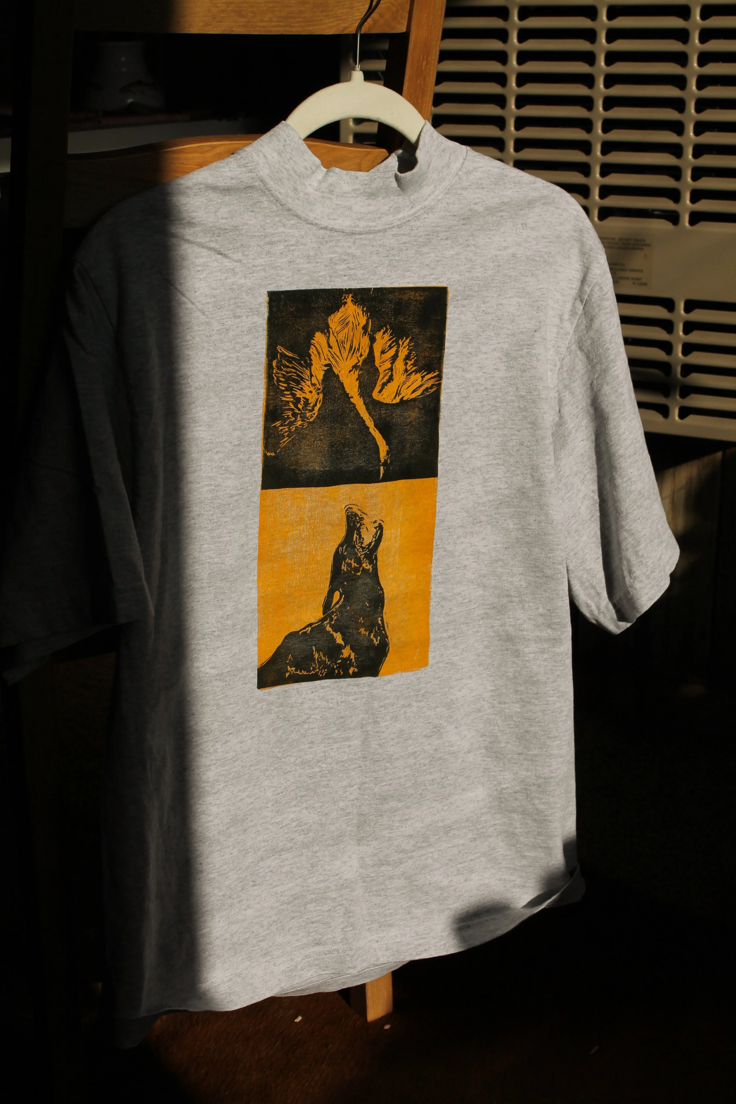 dog and swan mock neck