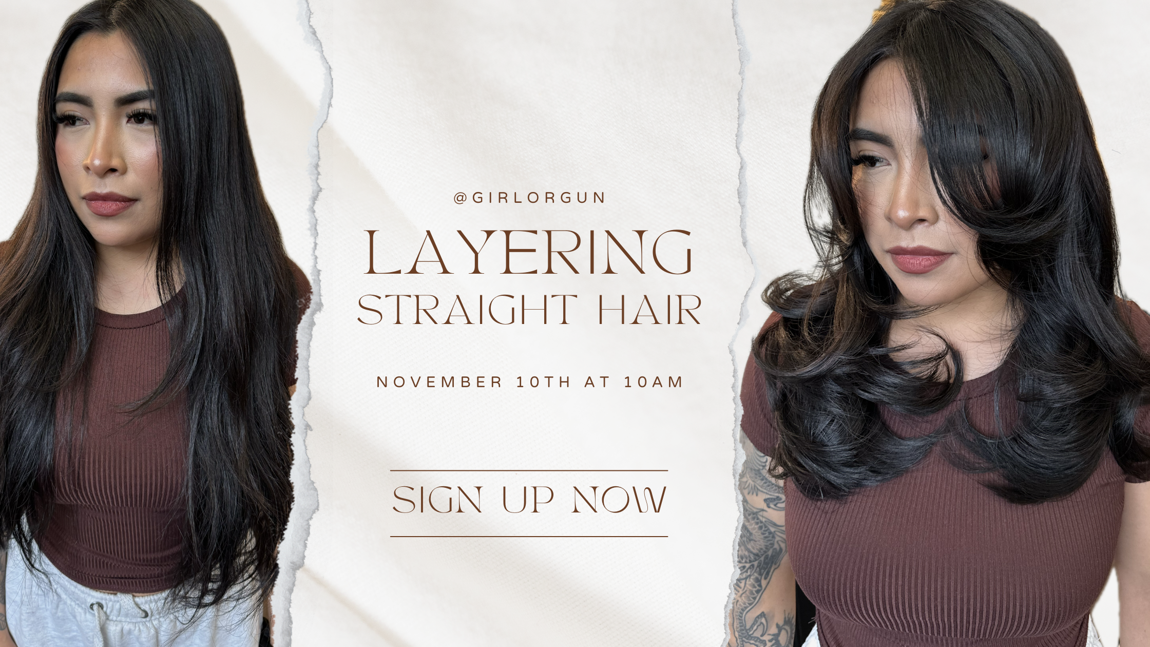 Virtual - cutting layers for straight hair