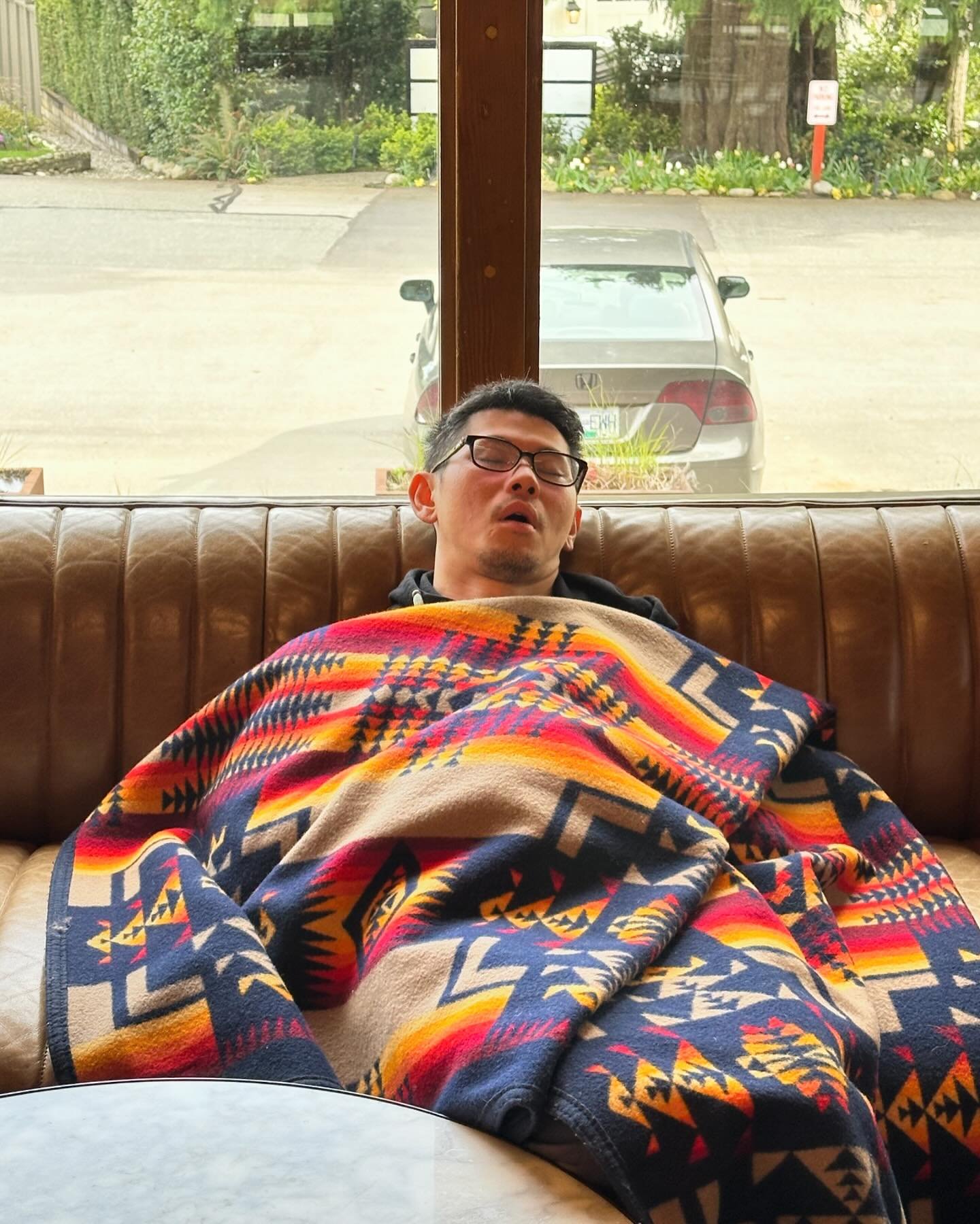 @dohizzle napping after a cray cray day and before new menu tasting. He will be missed 😂
All cozy with Mr. #pendleton blanket