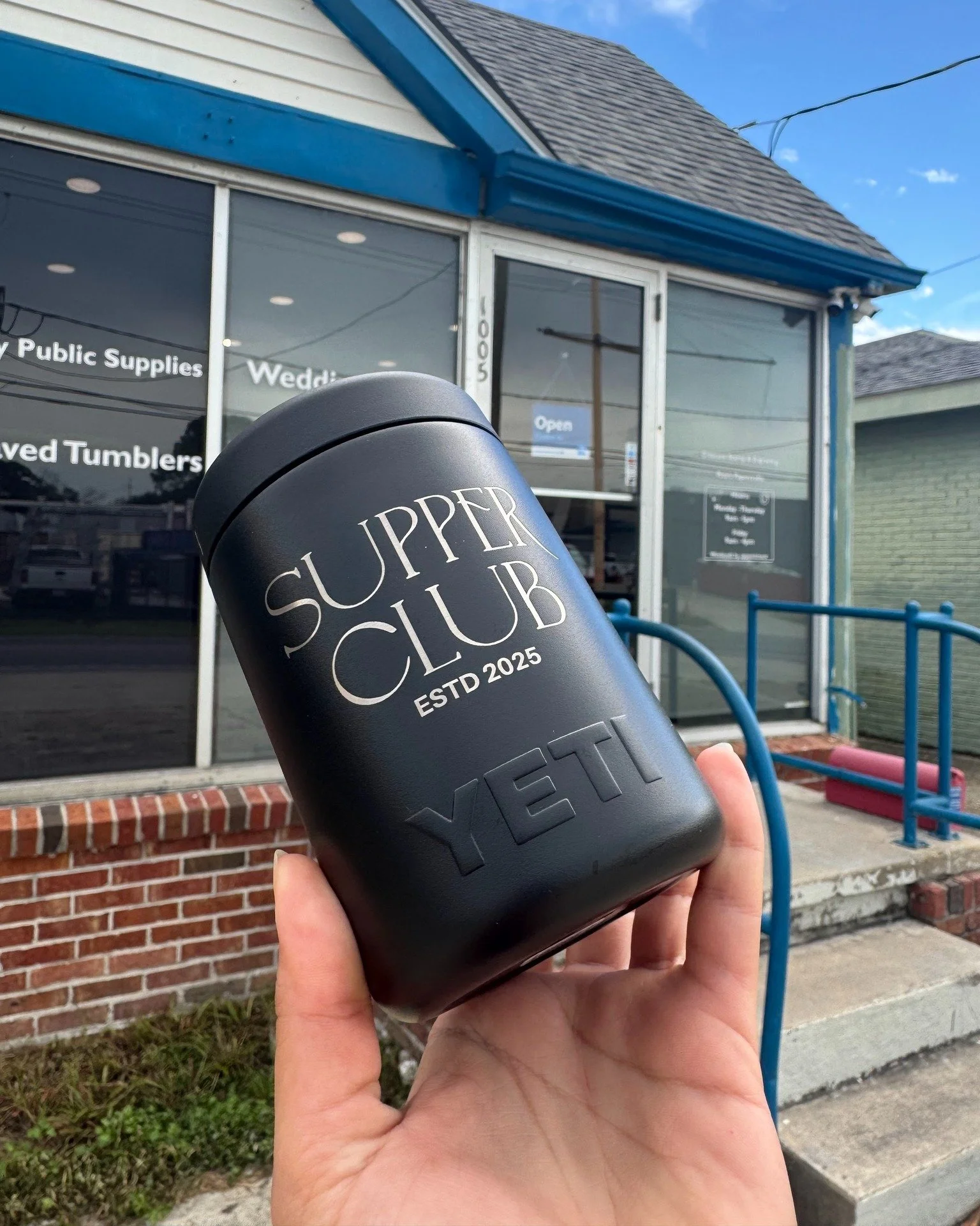Here&rsquo;s one we did recently: a YETI can holder with a clean custom engraving 👌

We can engrave YETI tumblers and Stanley cups, and we also keep Polar Camel tumblers in stock if you need something on the spot.

📍 1005 Central Ave, Metairie, LA
