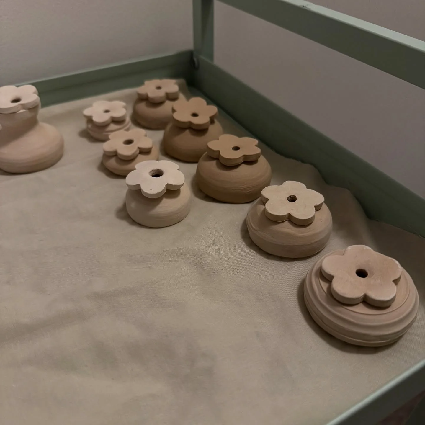 My first pottery wheel is arriving today, but here are a few items I’ve made on my tiny wheel! β€οΈ