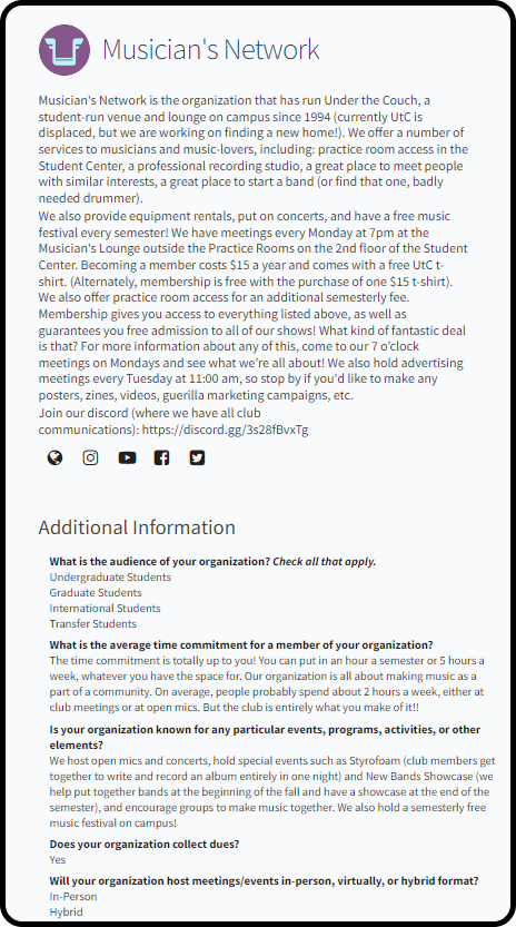 On the other hand, this profile is too wordy, and making it difficult for users to sift through the information.
