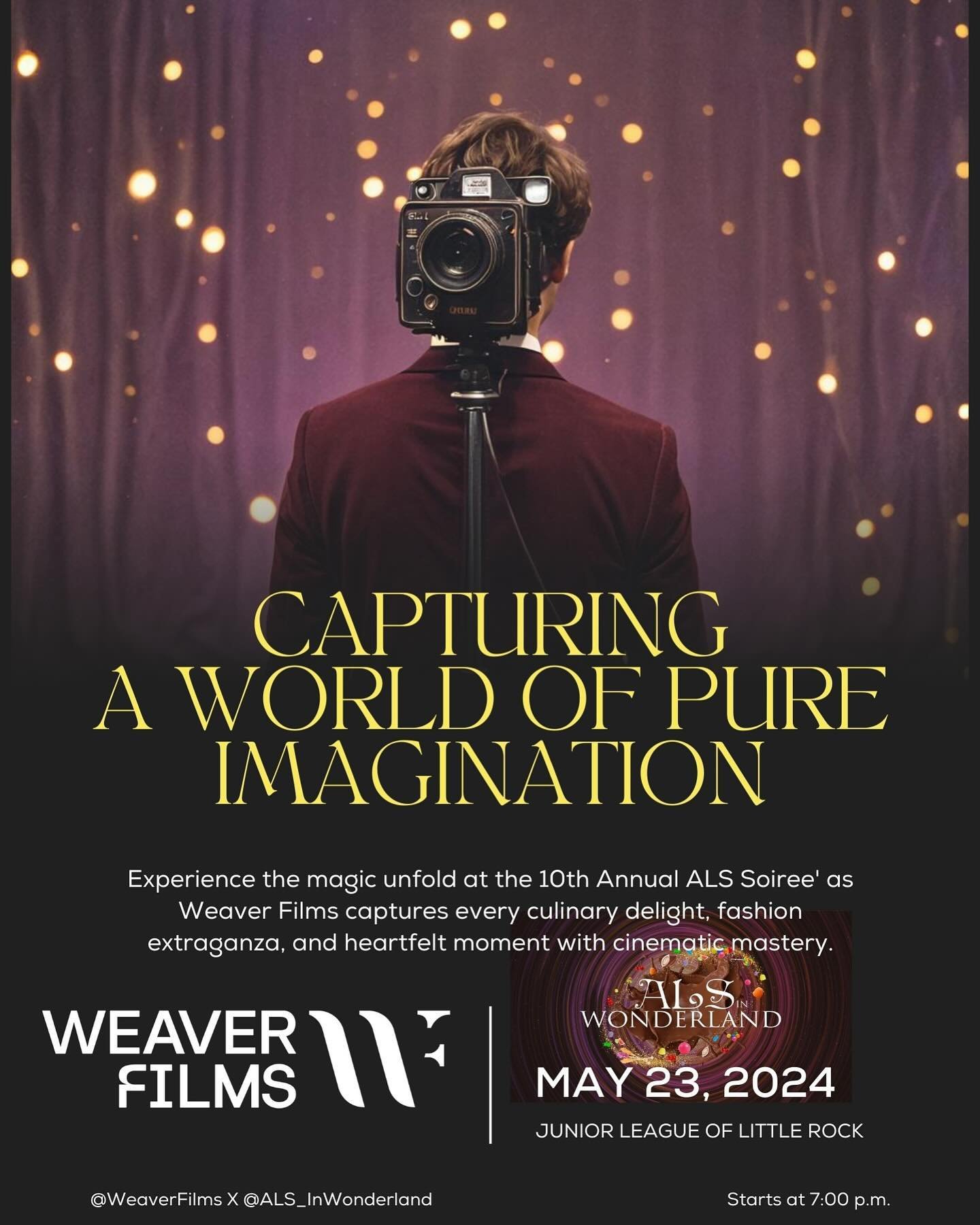 🎬 Lights, camera, action! 🎥 Weaver Films @weaverfilms is bringing the magic of &ldquo;A World of Pure Imagination&rdquo; to life with their cinematic brilliance! ✨ Don&rsquo;t miss a single moment of culinary surprises, fashion, and fundraising at 