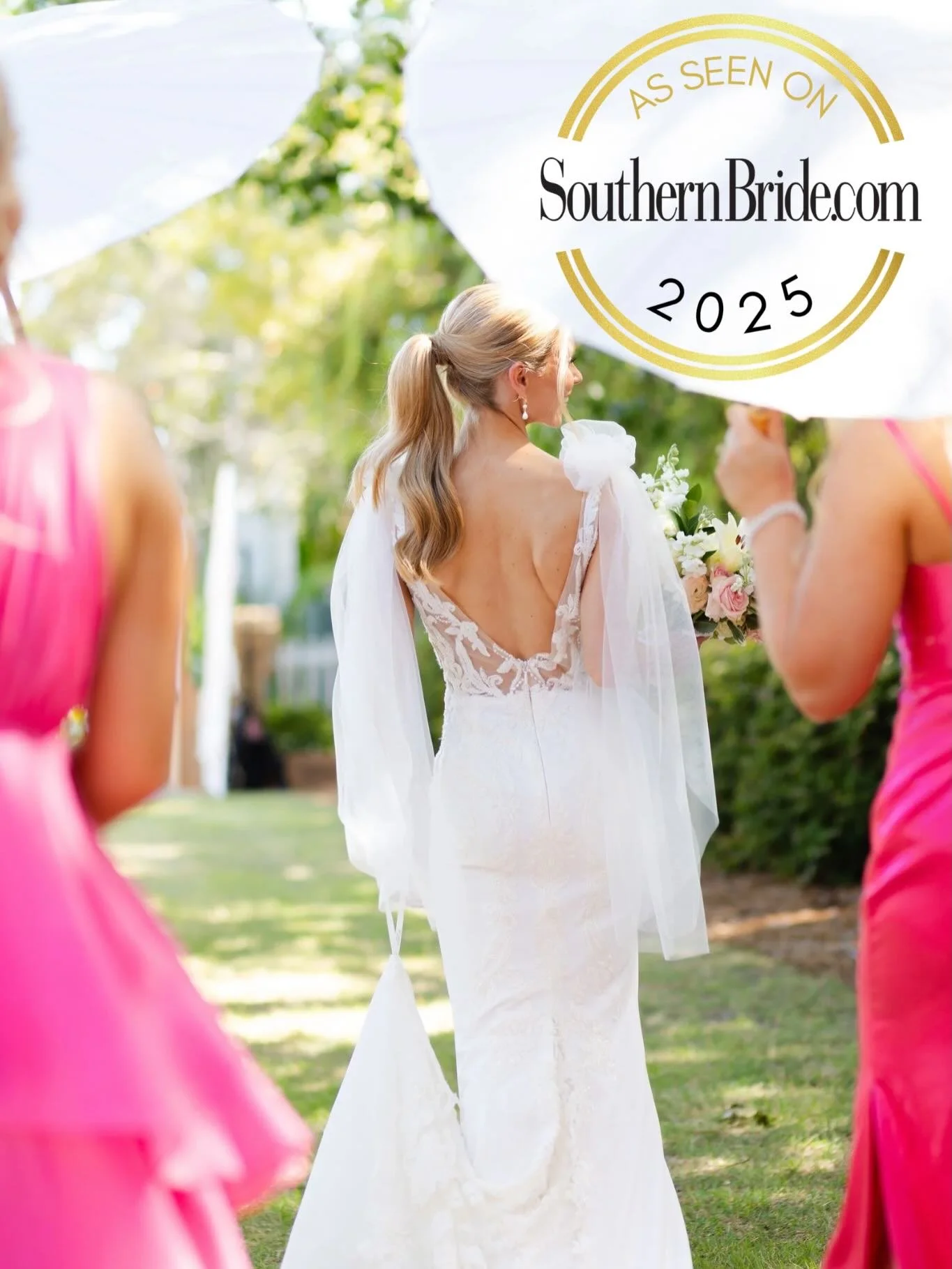 Pink, parasols, and pure romance 🌸✨

There&rsquo;s something about a sweet Southern wedding that stops you mid-scroll. These moments captured by our client @saragracephoto are exactly that kind of magic.

Bridesmaids twirling in vibrant pink with de