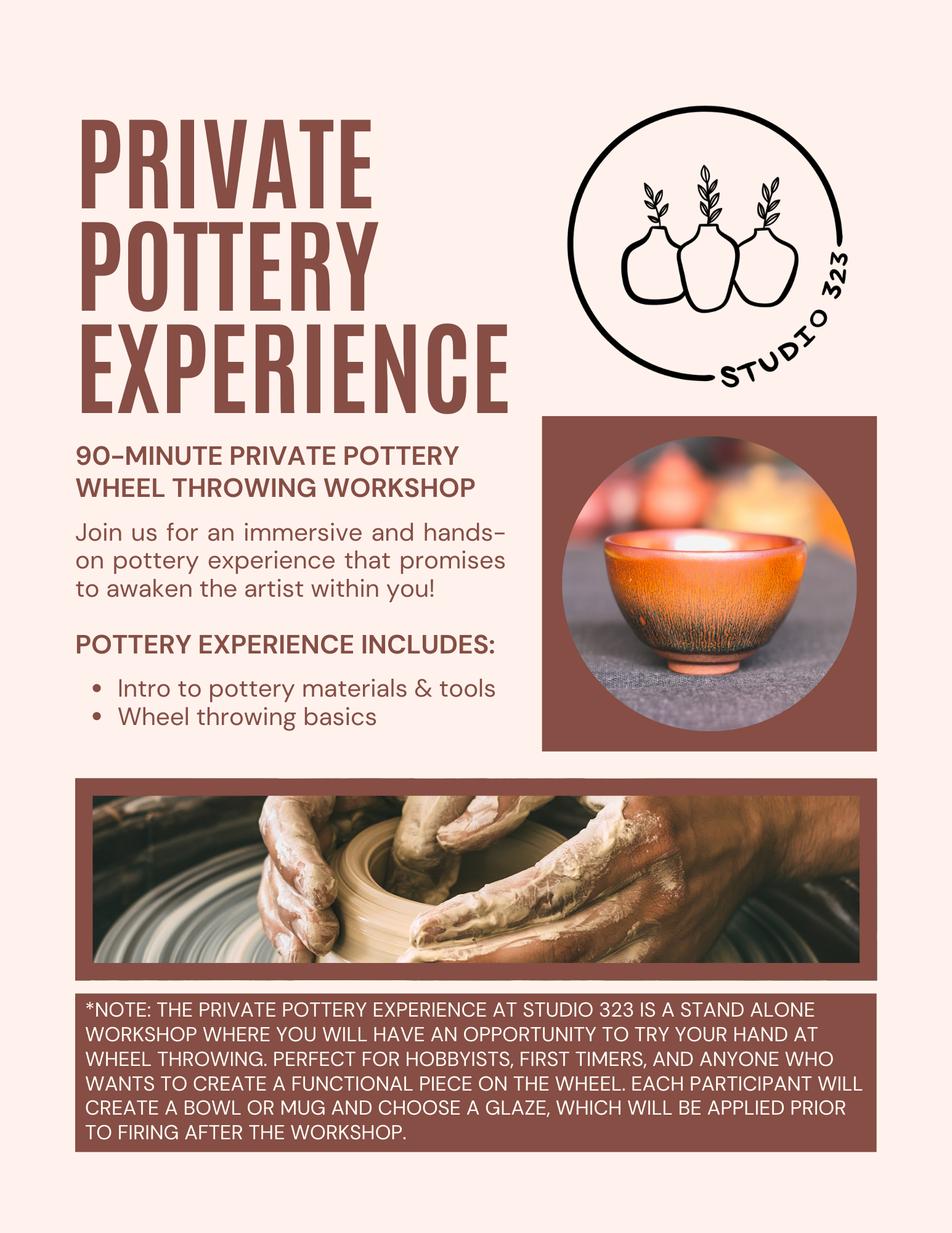Pottery Wheel Throwing Experience — Studio 323