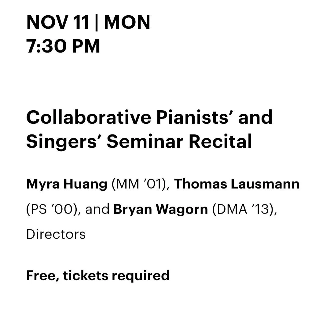 This Monday! November 11! Not to be missed. Looking forward to performing in opera scenes as Osmin (Die Entf&uuml;hrung Aus Dem Serail) and Sulpice (La Fille Du R&eacute;giment) with my collaborators, @jordangilbertsoprano , @juanlazaropiano , @hyuni