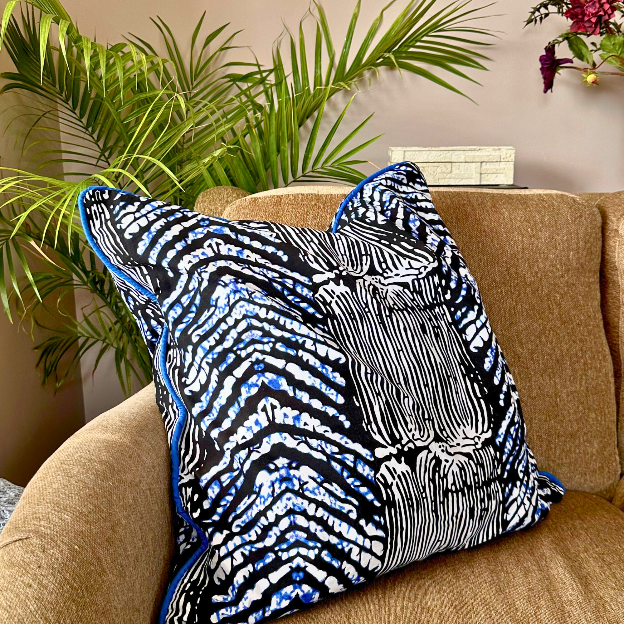 Electric Zebra Pillow
