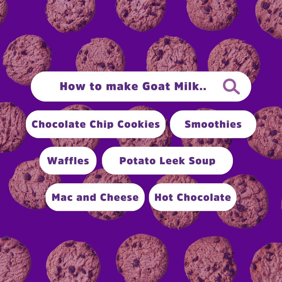 Did you know that goat milk and goat butter can substitute in all recipes calling for cow milk and butter? 

When you&rsquo;re looking up your next recipe, don&rsquo;t forget to make the switch to enjoy all the nutritional benefits that come with goa