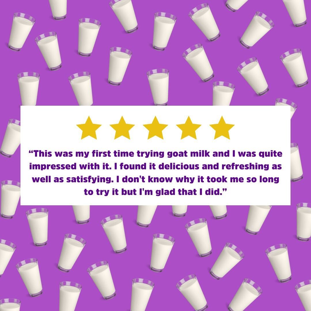 Haven&rsquo;t tried goat milk? 🐐✨

Let this convince you, listen to one of our new customers who wishes they would have tried goat milk sooner! 

Try goat milk for the first time today. 
.
.
.
#FirstTimeGoatMilk #Healthy #GoatMilk #CertifiedHumane #