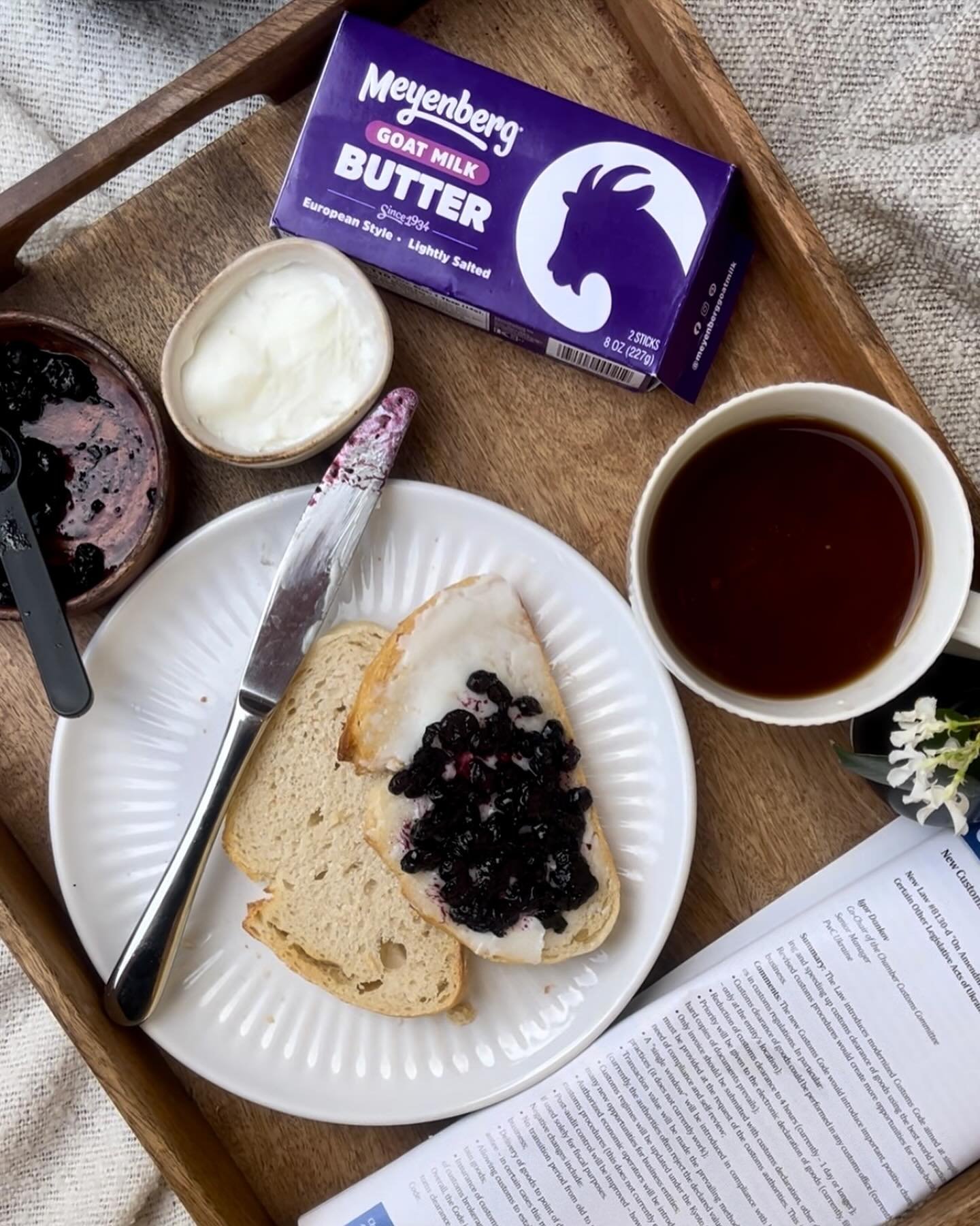 Who doesn&rsquo;t love a healthy amount of goat butter on freshly toasted bread? Paired with jam? You truly can&rsquo;t go wrong.

sometimes it&rsquo;s the simple breakfast that will jumpstart your day. Try out this classic combo today!

#GoatButter 