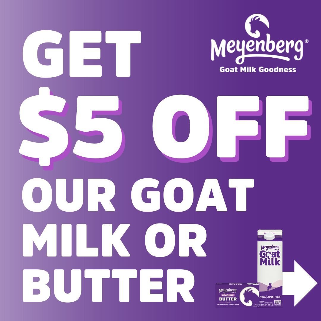 PROMO ALERT: Get $5 off our Goat Milk or Goat Butter! This offer is for a limited time only. 

All you need to do is scan the QR code or follow the link in bio. You will then send your receipt to the numbers provided and receive a rebate via paypal o