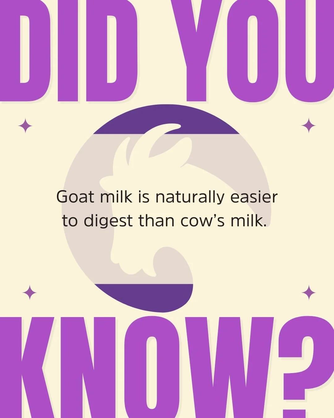 Your gut will thank you 💙⠀
⠀
Goat milk&rsquo;s unique protein and fat structure make it gentler on digestion, without sacrificing taste or nutrition.⠀
⠀
#MeyenbergMilk #GutHealth #digestion #goatmilk #funfact