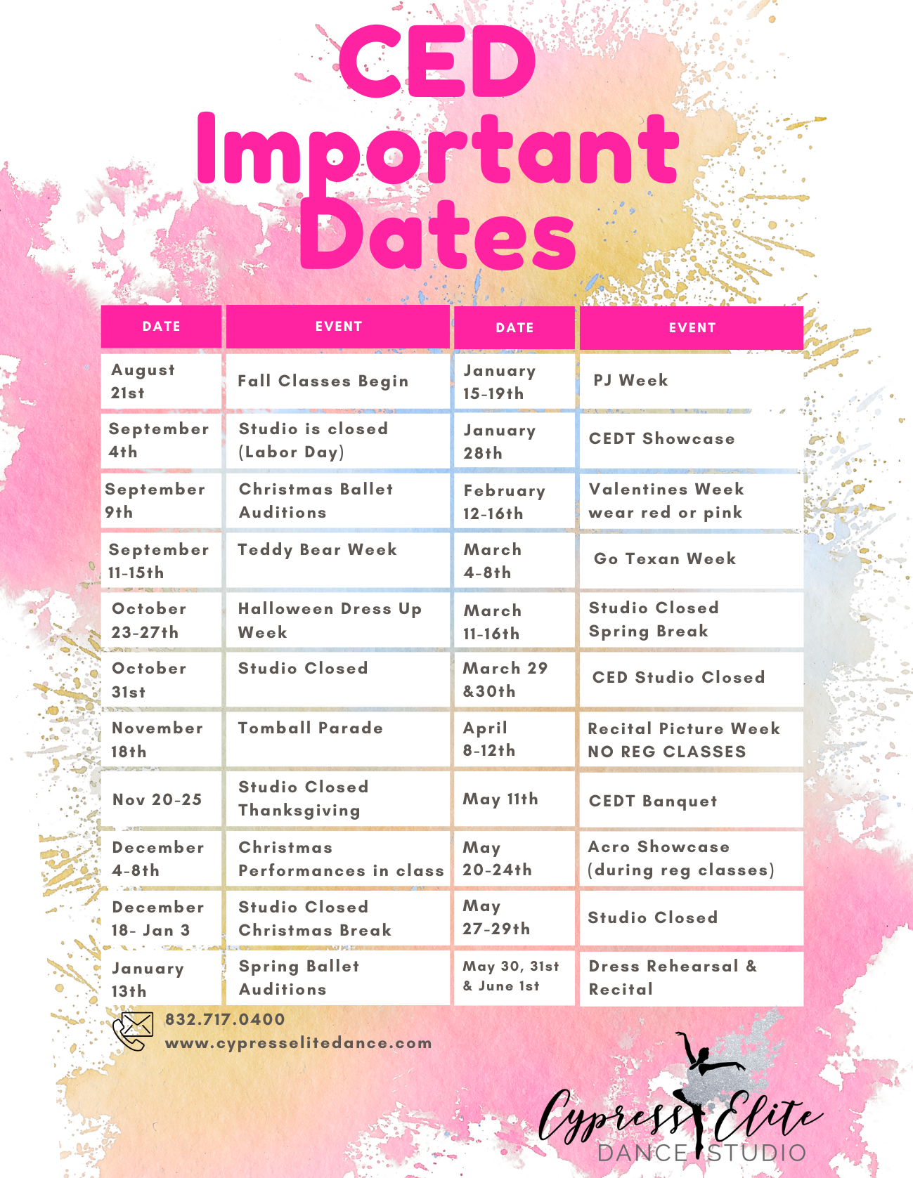 Studio Calendar — Cypress Elite Dance Studio studio-calendar-cypress-elite-dance-studio