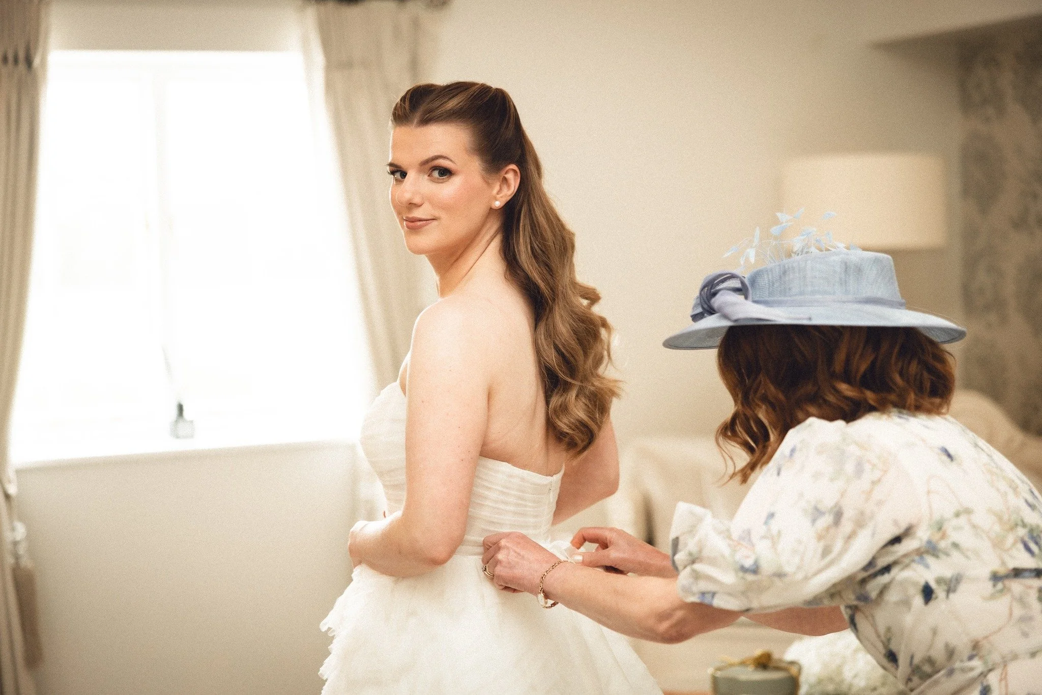 Celia and her squad as they get their first look at the bride to be