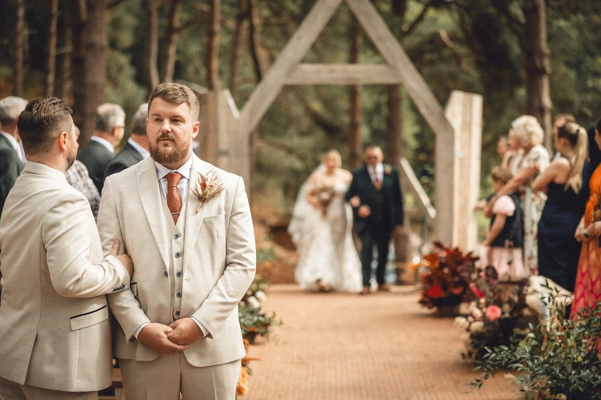 Love each other come rain or shine.
Or as Amelia &amp; Rob found out during their ceremony at Bridal Barn, rain AND shine!